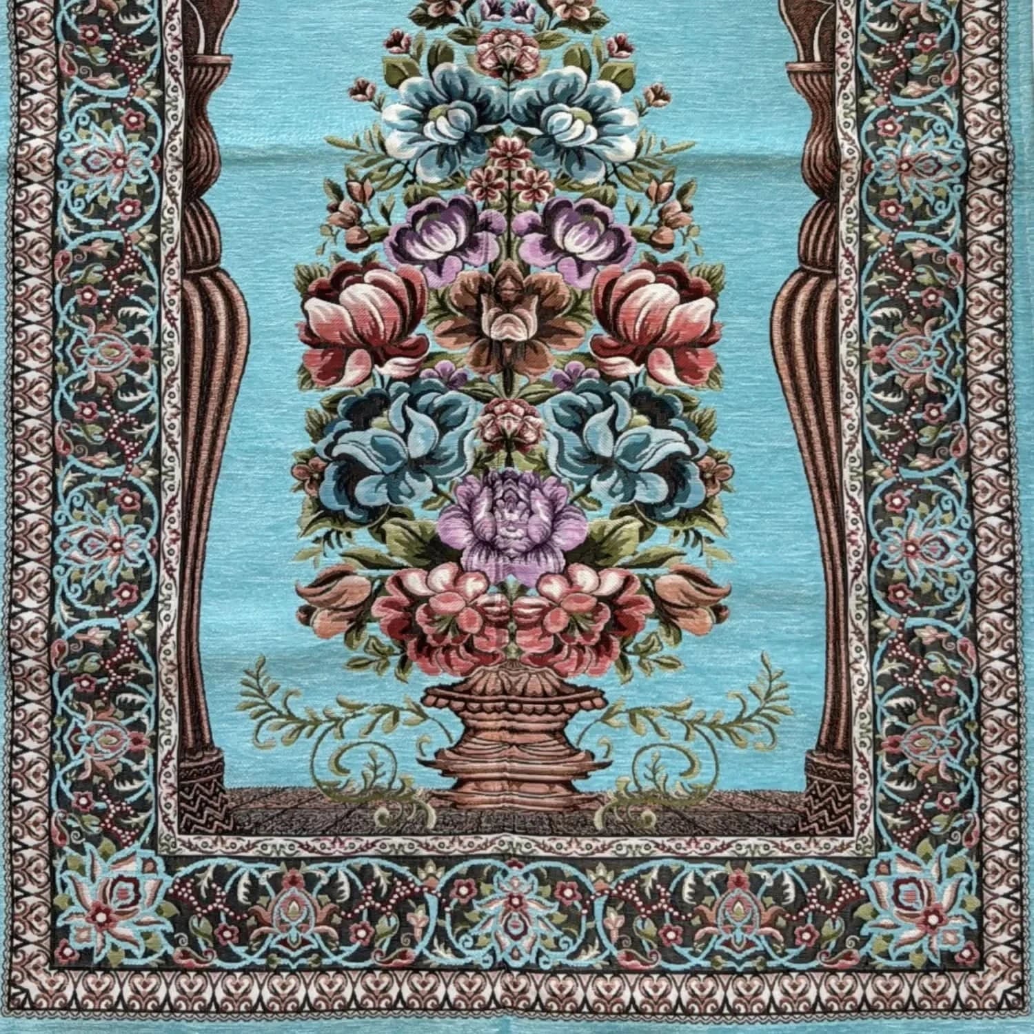 Gebetsteppich Luxus Seccade – Aqua Türkis – Duft von Oriental - Style | oriental - style.de
