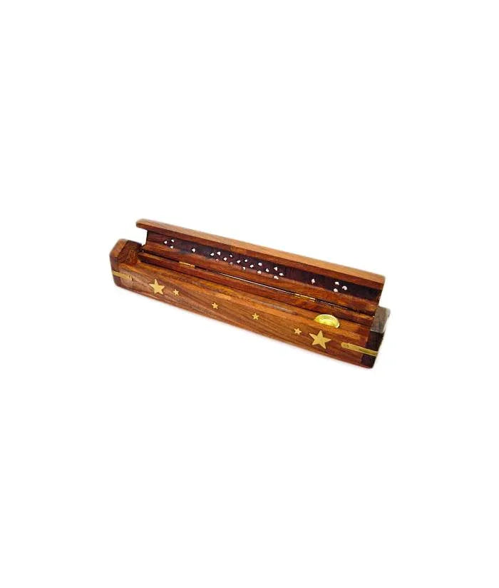 Räucherstäbchenhalter mit Intarsien und Aufbewahrungsfach "Sterne" Oriental-Style | Oriental-Style