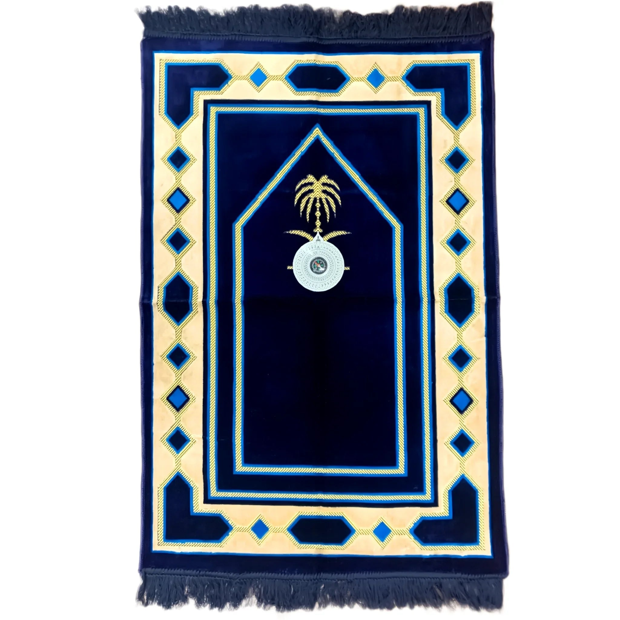 Gebetsteppich - Seccade in Dunkelblau mit Kompass Oriental-Style | Oriental-Style