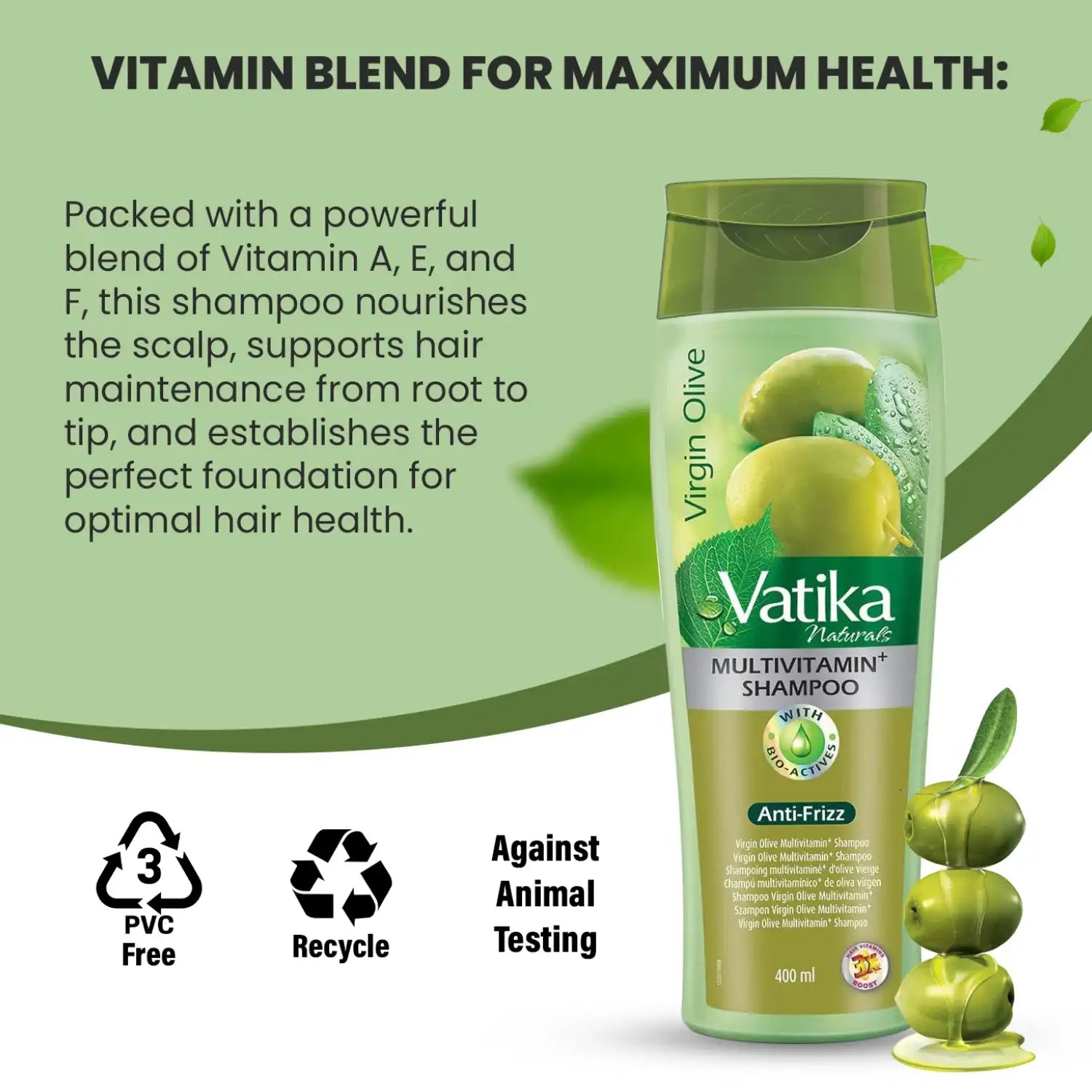 Vatika Naturals Multivitamin Olive Shampoo (400 ml) Vatika | Oriental-Style