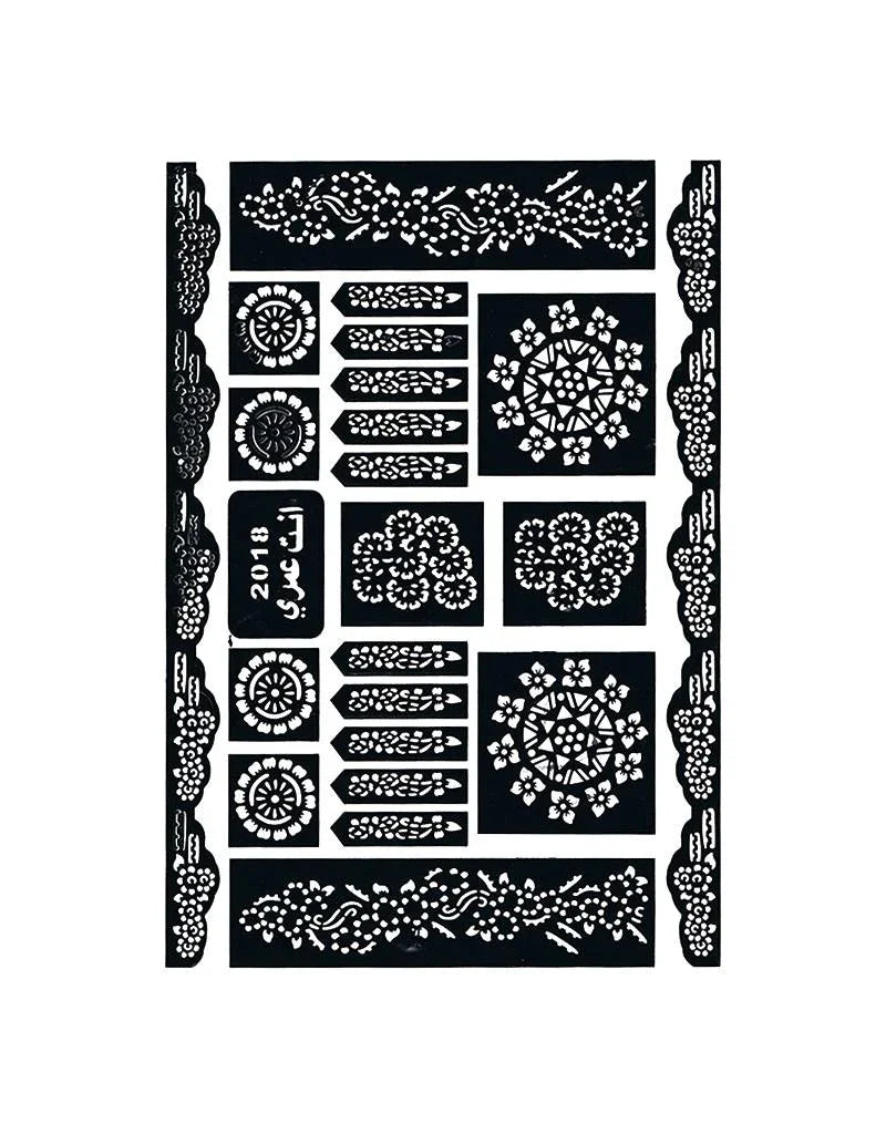 Selbstklebende Hennaschablonen - Maxiset (29cm x 20cm) Oriental-Style | Oriental-Style