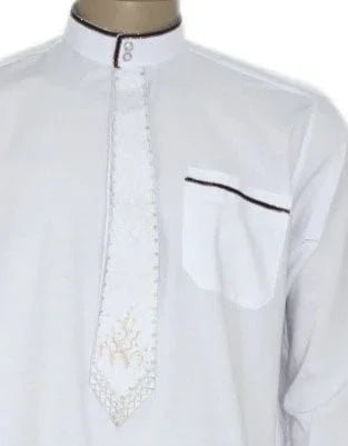 Arabische Galabiyah mit passender Hose in Weiss Oriental-Style | Oriental-Style