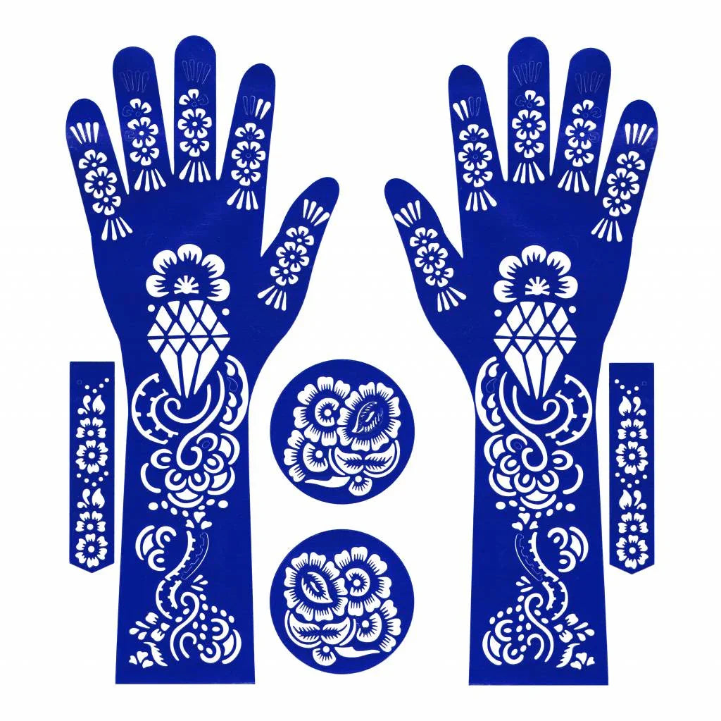 Selbstklebende Hennaschablone - Hand 6-Teilig Oriental-Style | Oriental-Style