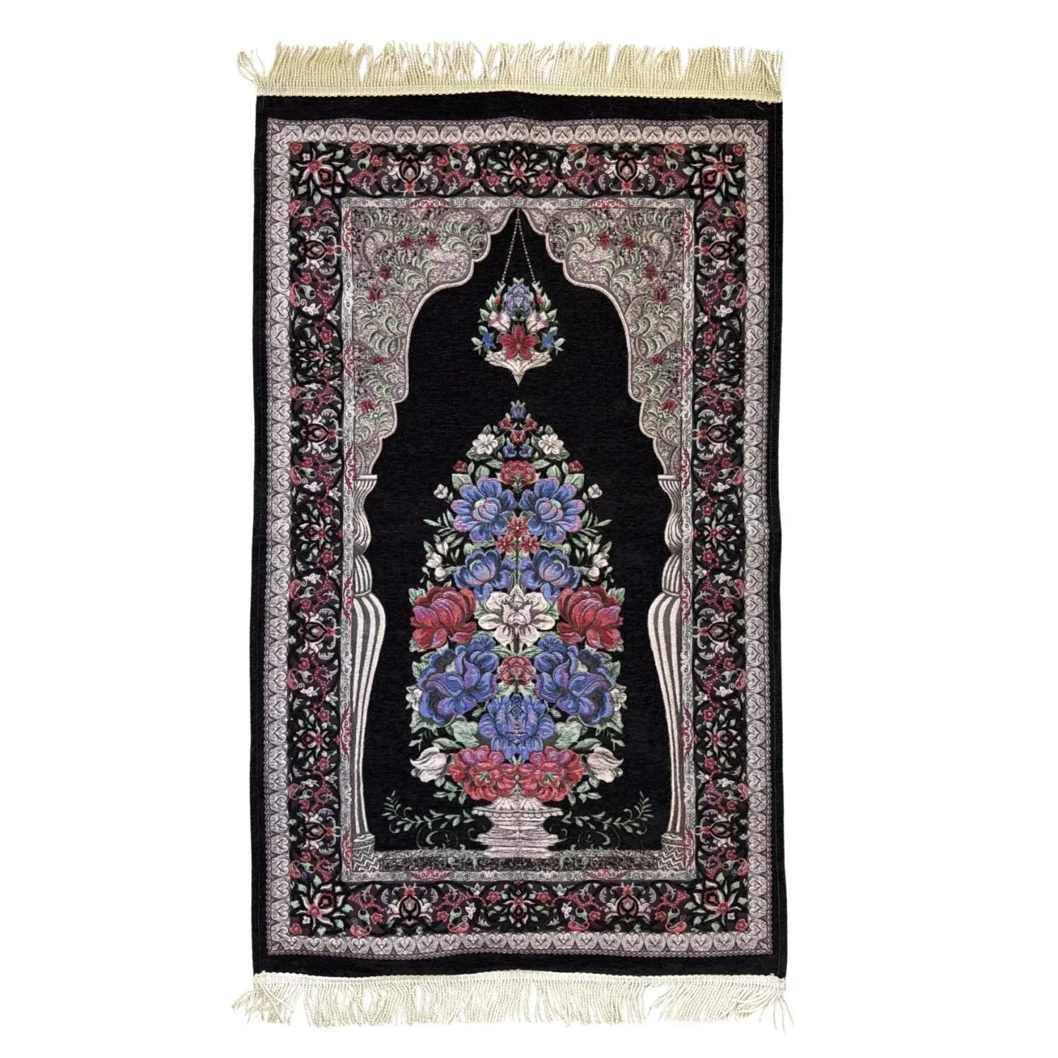 Gebetsteppich Luxus Seccade – Onyxschwarz Oriental-Style | Oriental-Style