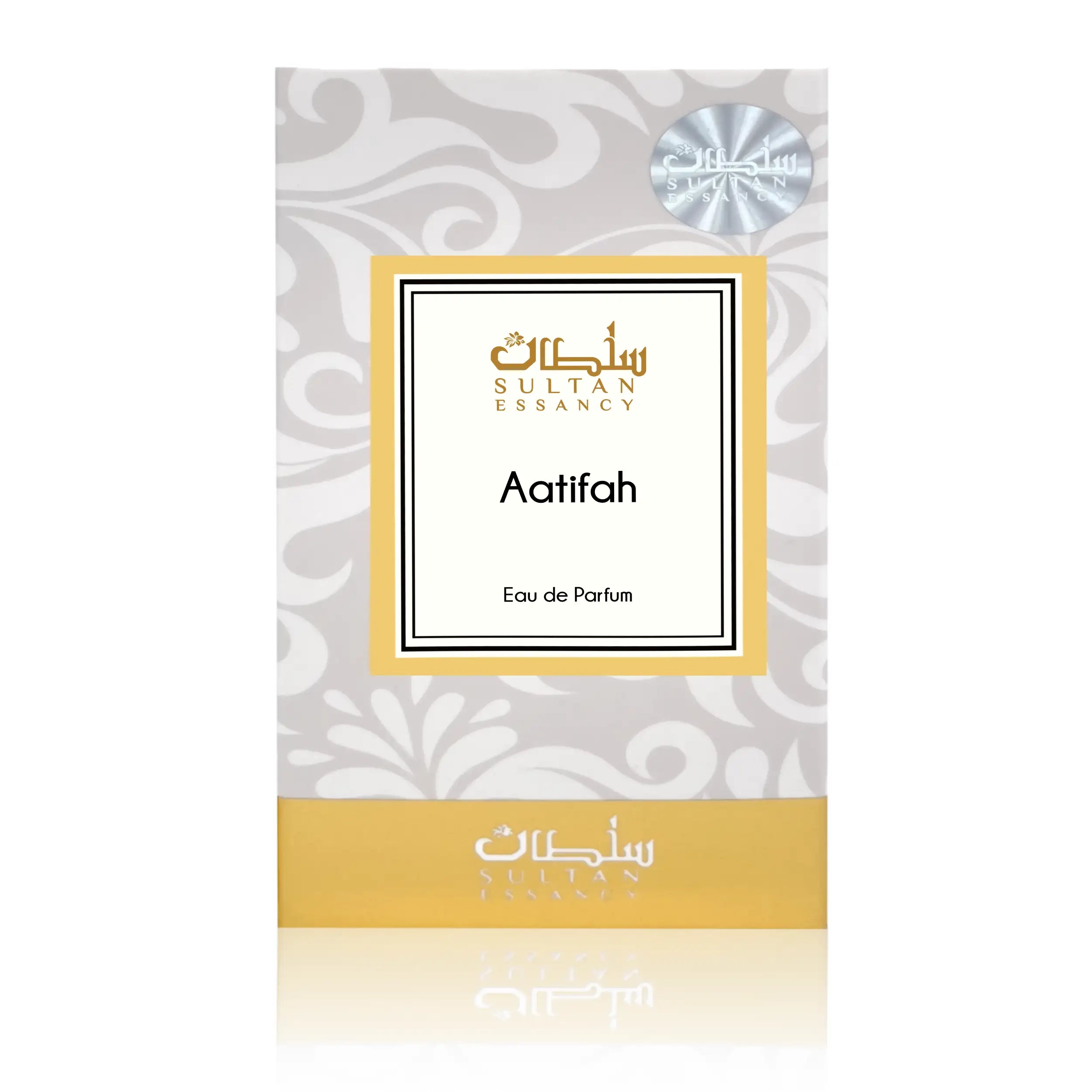 Aatifah Sultan Essancy Eau de Parfum Verpackung, fruchtig-floraler Damenduft mit grünem Apfel, Blüten und sauberer Moschusbasis