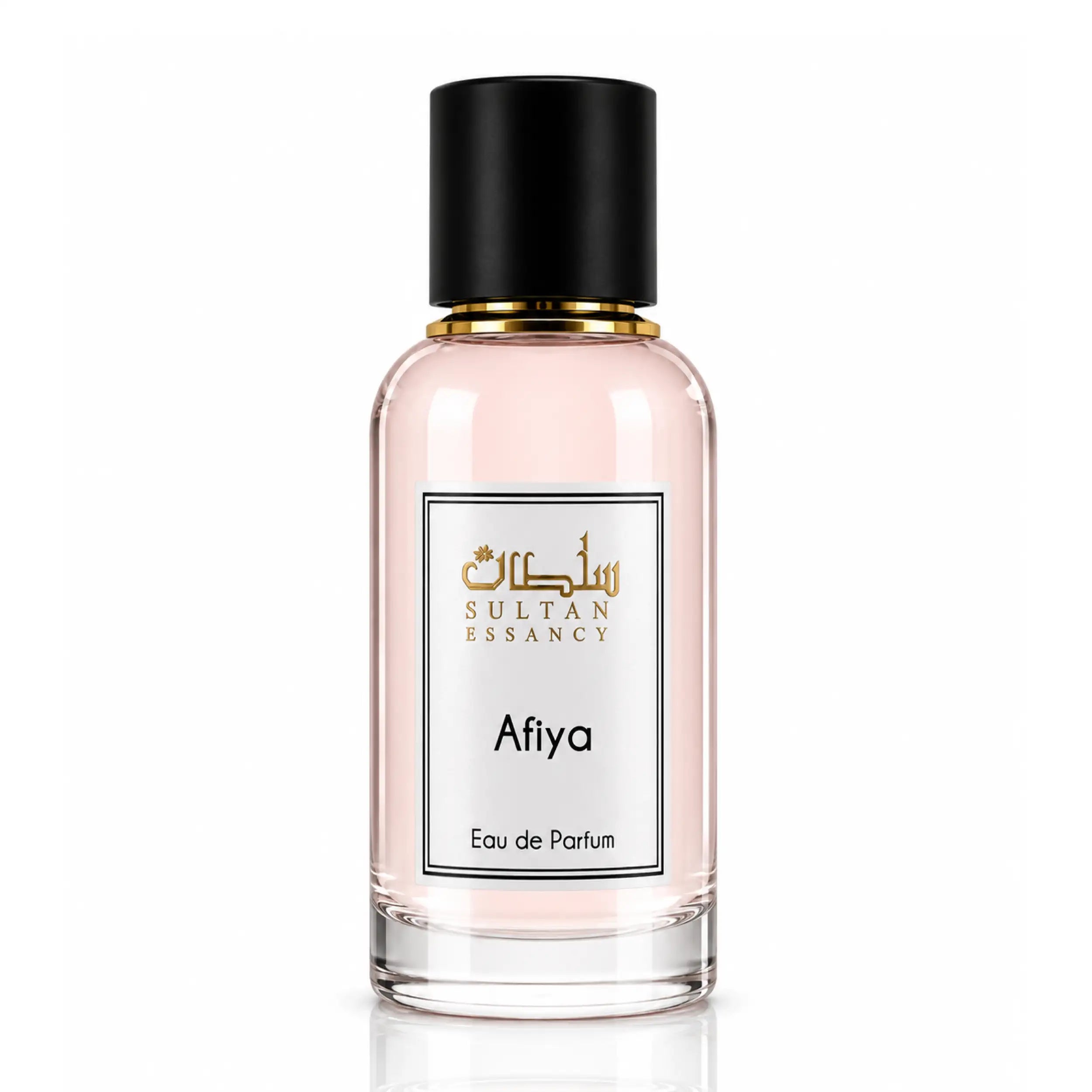 Afiya Damen Eau de Parfum von Sultan Essancy im transparenten Flakon mit Litschi, grünem Apfel, Pfingstrose, Moschus und Sandelholz
