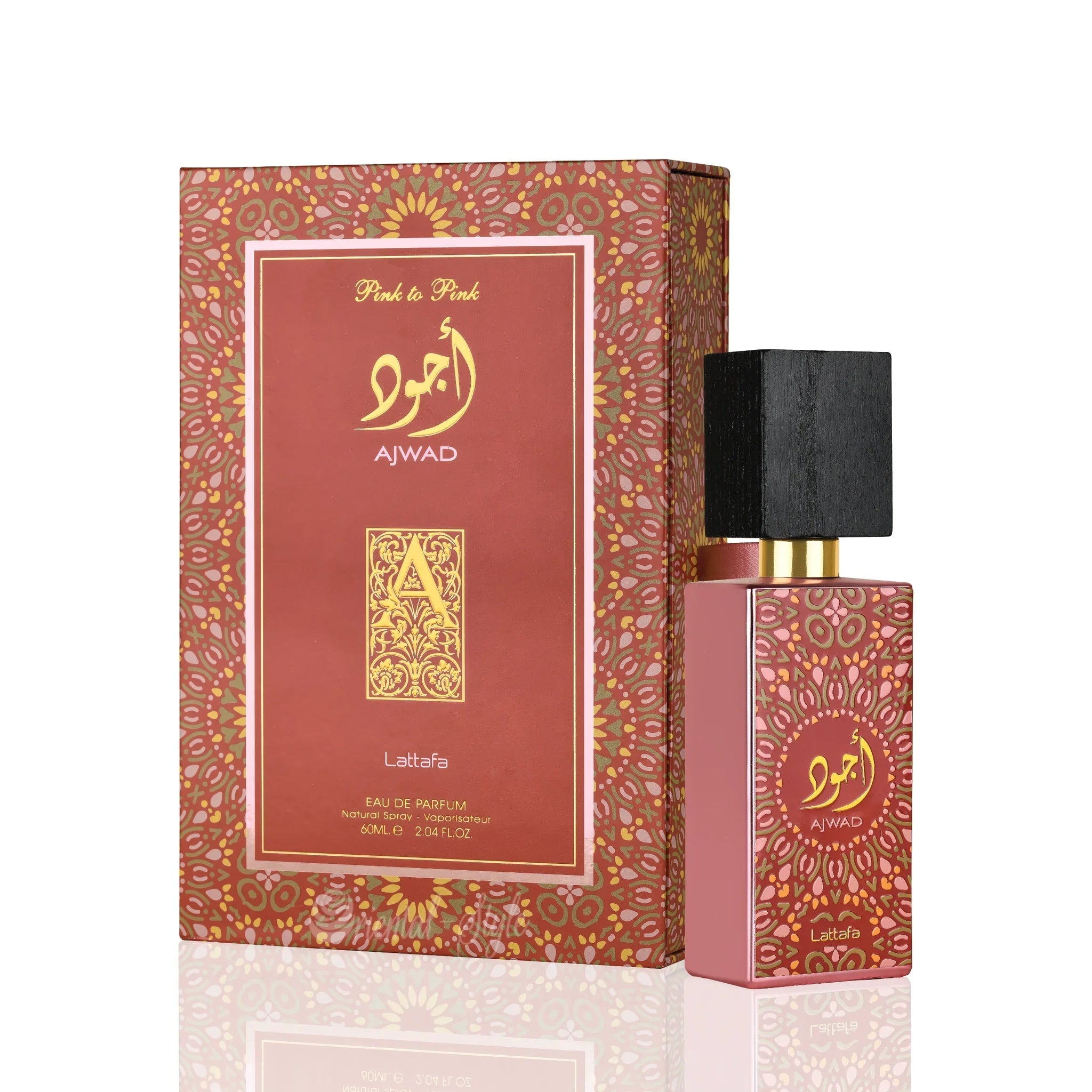 Ajwad Pink to Pink Lattafa Eau de Parfum Flakon und Verpackung 60ml
