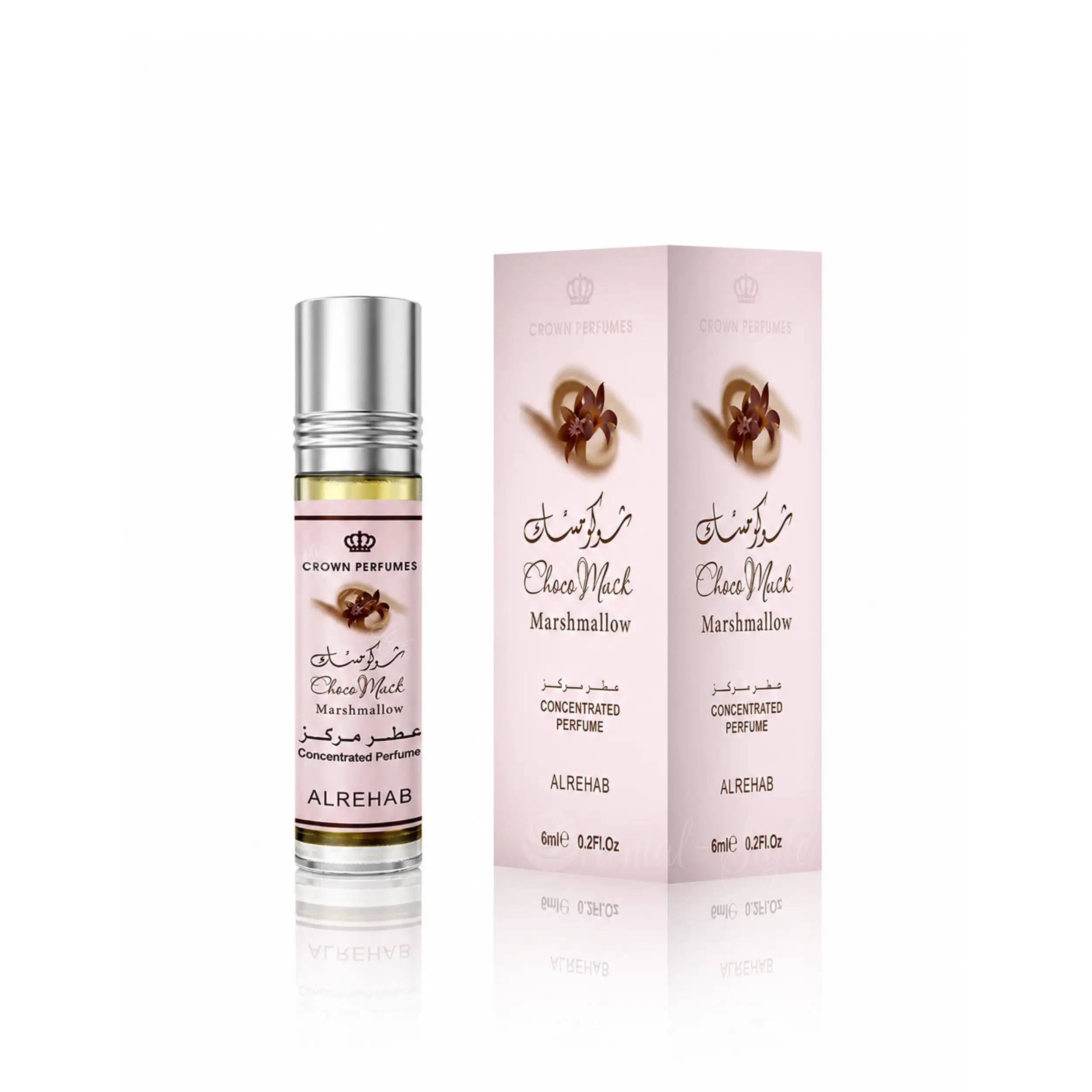 Al Rehab Choco Musk Marshmallow Parfümöl 6ml Roll-on mit Erdbeere, Marshmallow, Vanille, Kakao und Amber – Oriental-Style