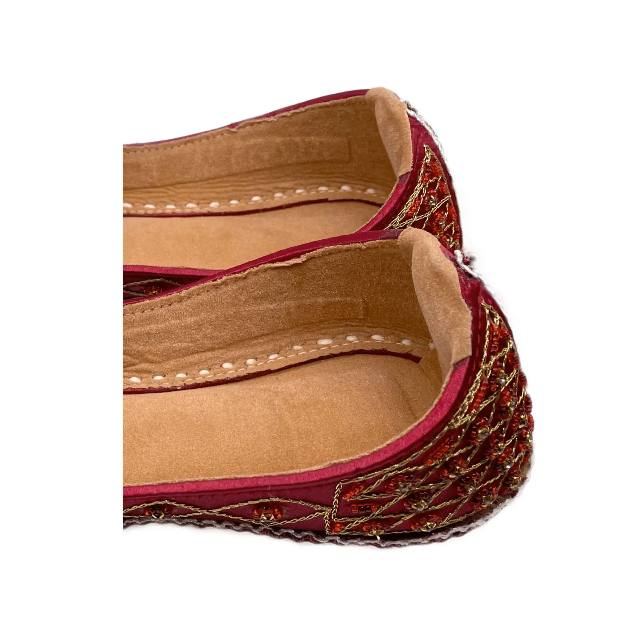 Orientalische Schnabelschuhe - Khussa Schuhe in Dunkelrot – Duft von Oriental - Style | oriental - style.de