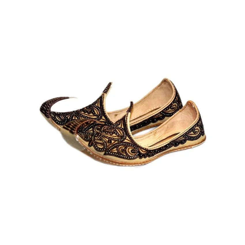 Indische Schnabelschuhe - Khussa Schuhe in Braun-Schwarz Oriental-Style | Oriental-Style
