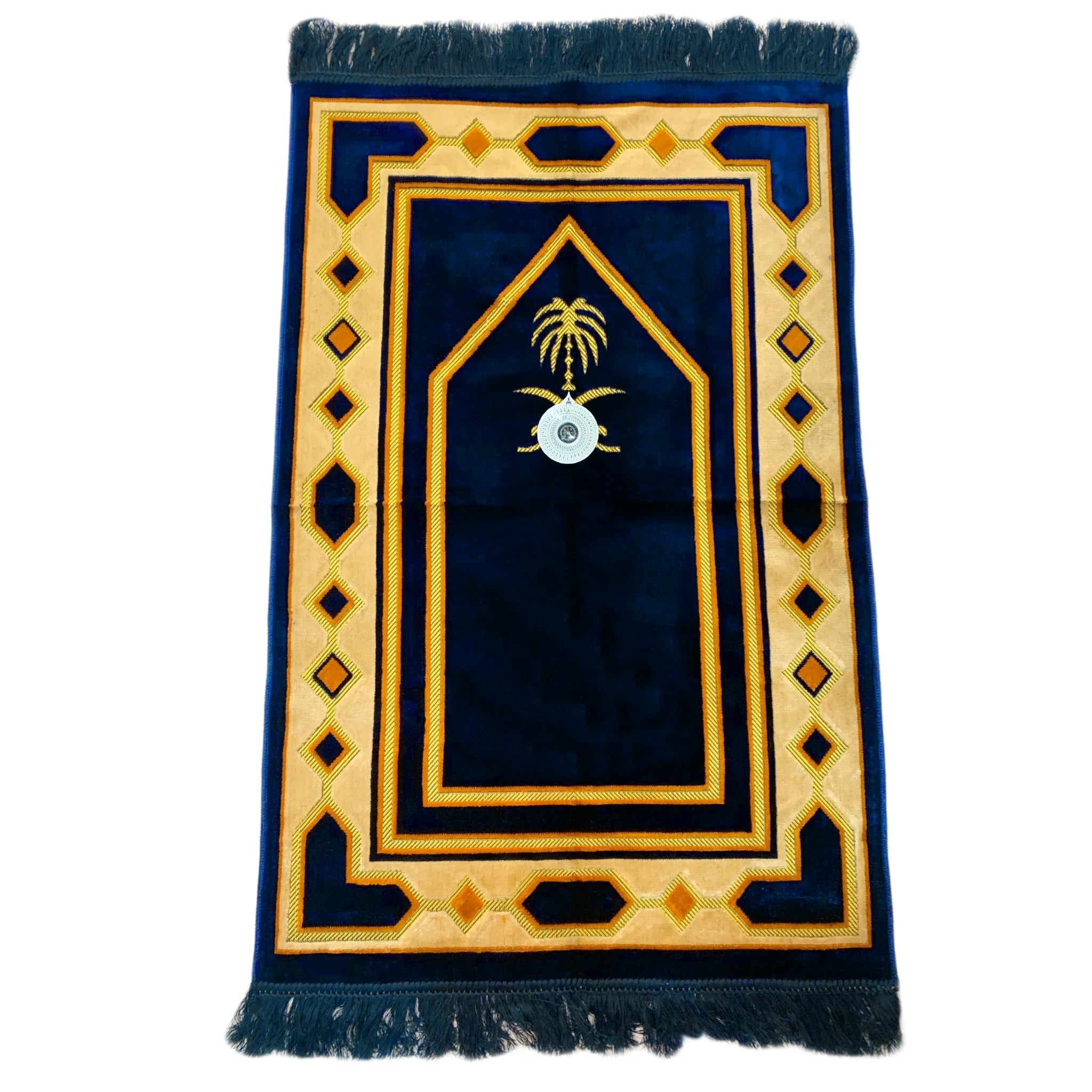 Gebetsteppich - Seccade in Dunkelblau mit Kompass Oriental-Style | Oriental-Style