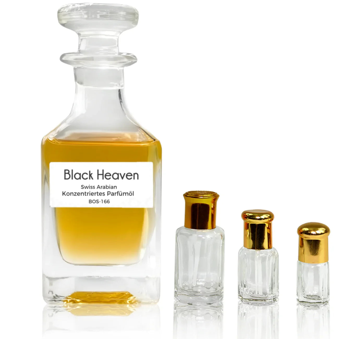 Black Heaven Parfümöl mit Vorratsflakon und drei Abfüllgrößen