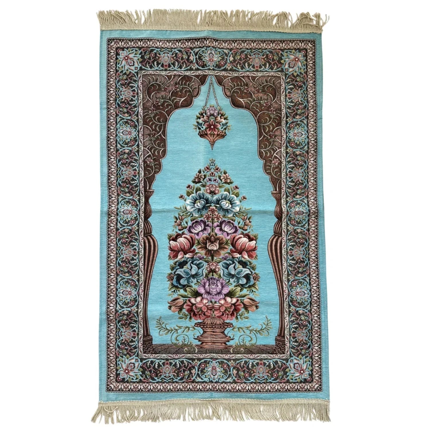 Gebetsteppich Luxus Seccade – Aqua Türkis Oriental-Style | Oriental-Style