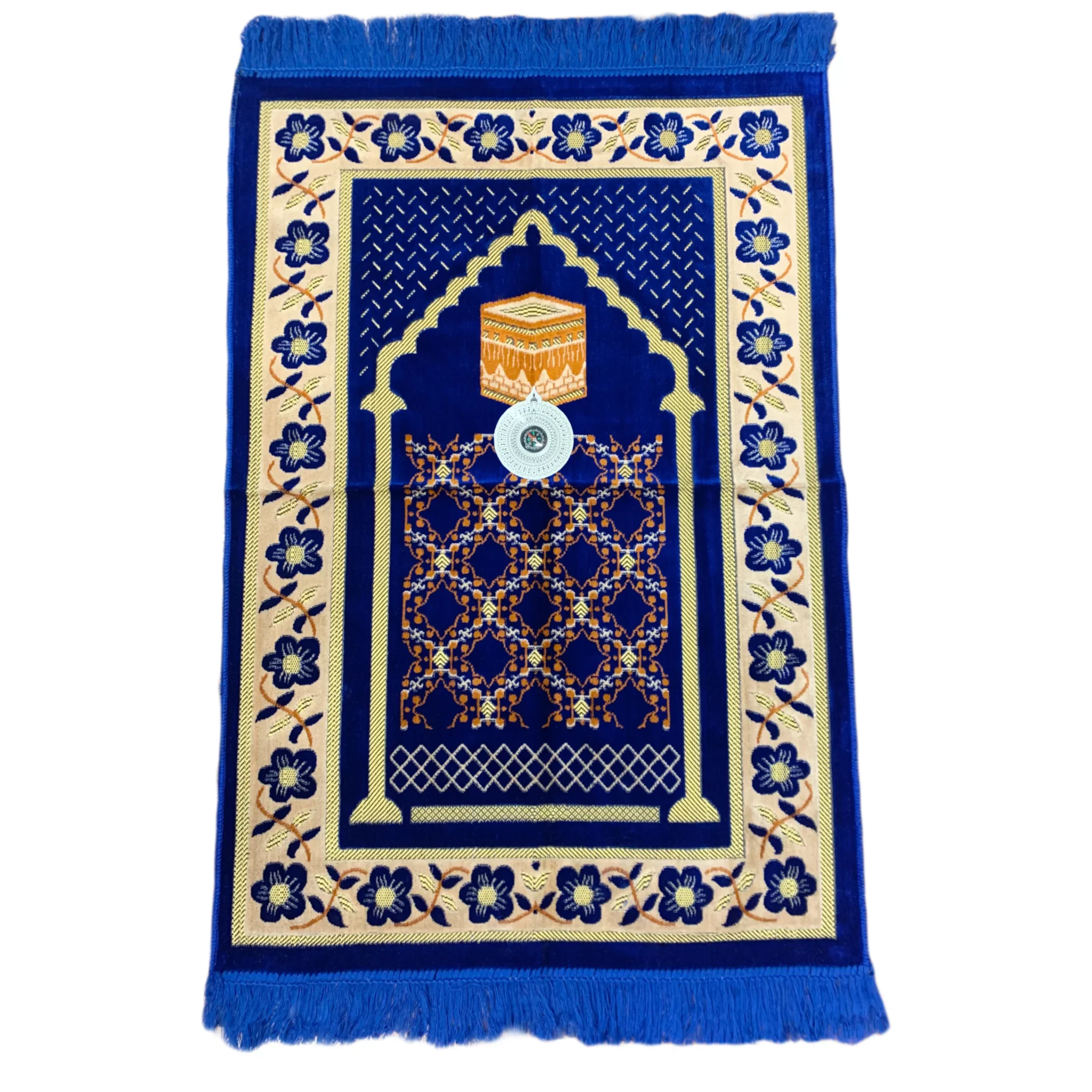 Gebetsteppich - Seccade in Blau mit Kompass Oriental-Style | Oriental-Style