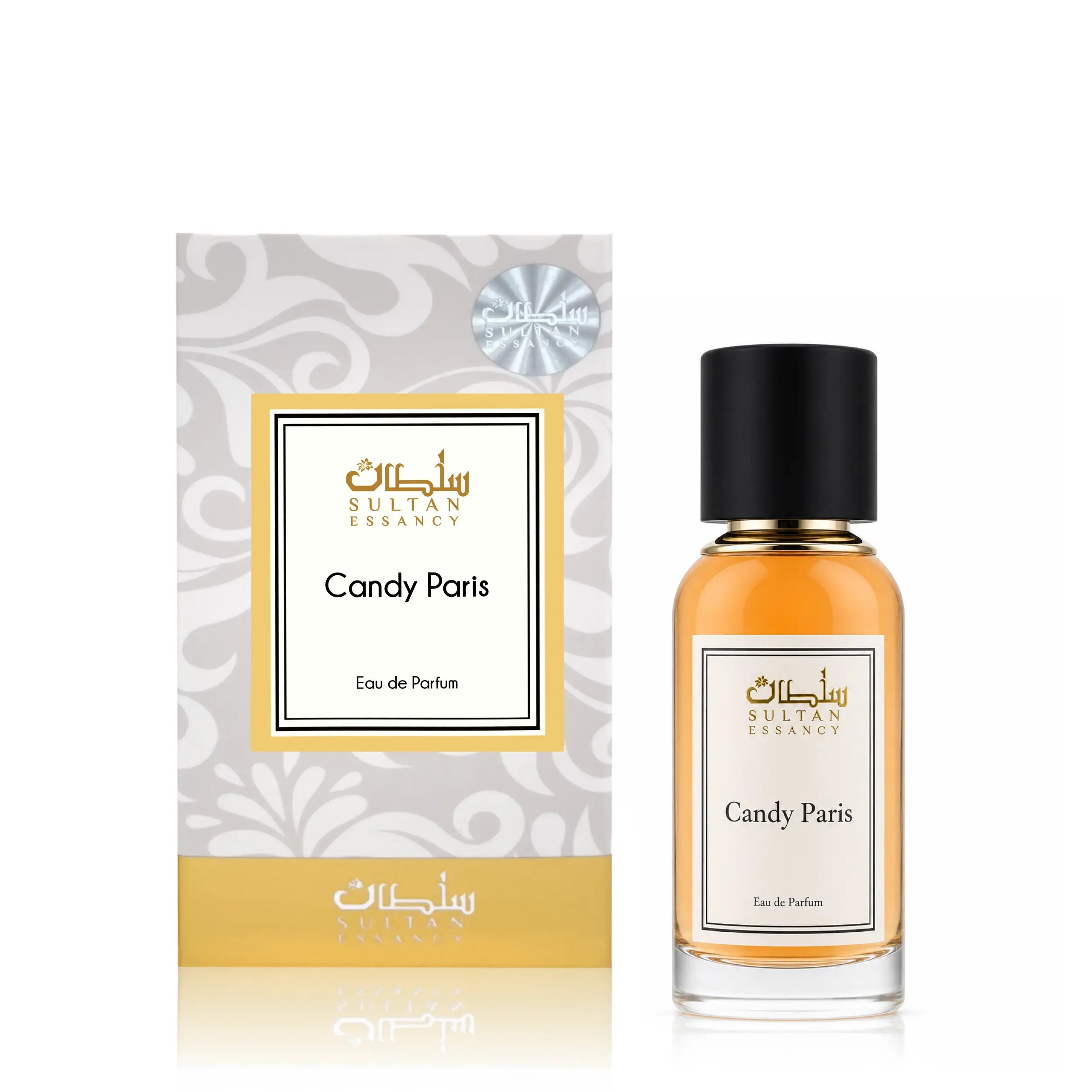Candy Paris von Sultan Essancy Fruchtgummi-Dupe mit Flakon und Verpackung