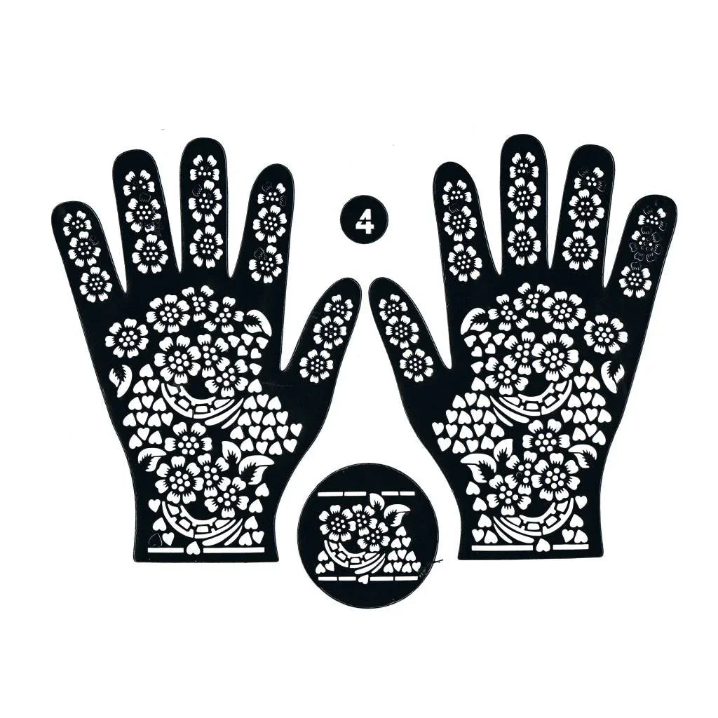 Selbstklebende Hennaschablone - Hand 3-Teilig Oriental-Style | Oriental-Style