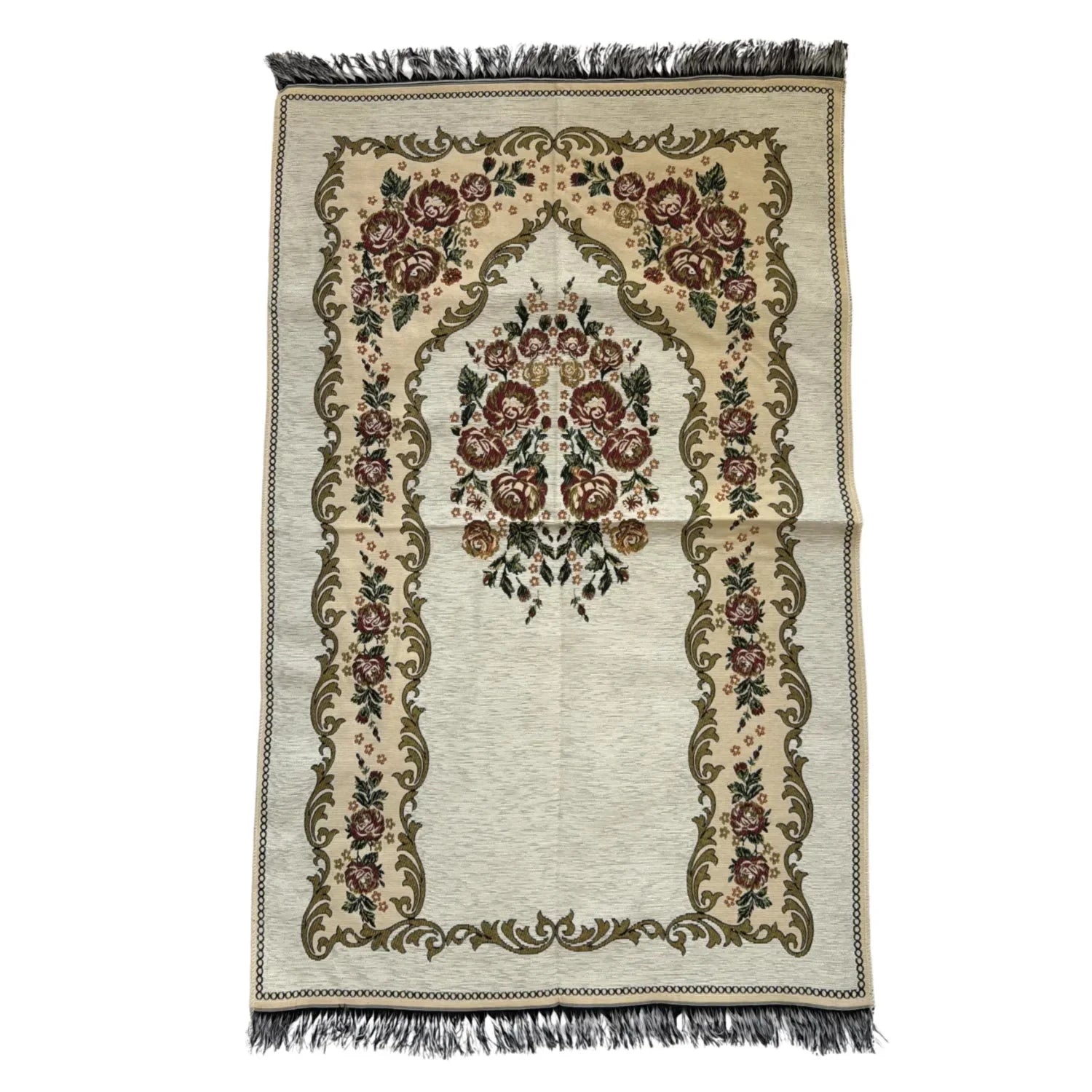 Gebetsteppich Seccade mit Mihrab in Cremebeige Oriental-Style | Oriental-Style