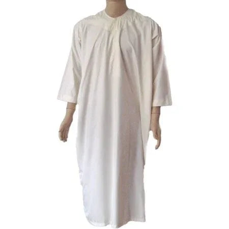 Arabischer Kaftan, Jellaba m. Rundkragen in Creme Oriental-Style | Oriental-Style