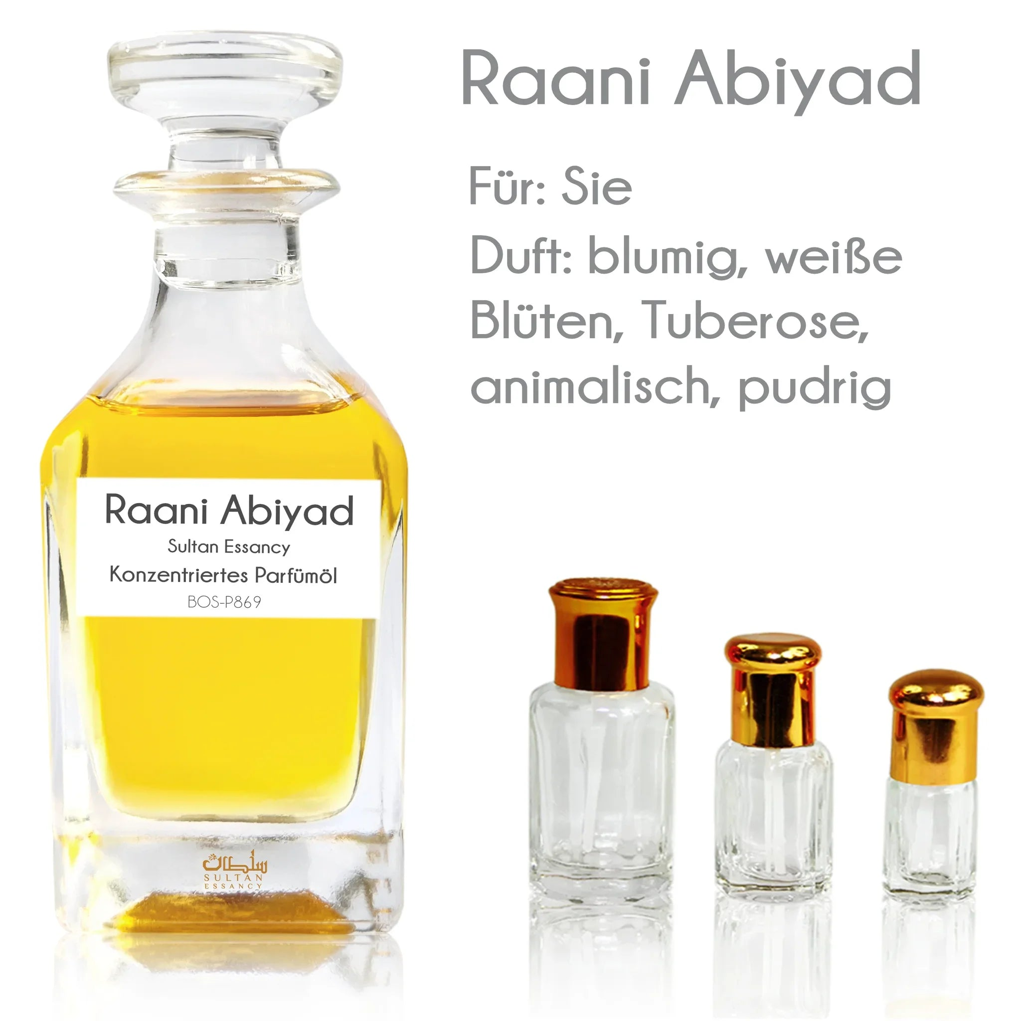 Konzentriertes Parfümöl Raani Abiyad - Parfüm ohne Alkohol Sultan Essancy | Oriental-Style