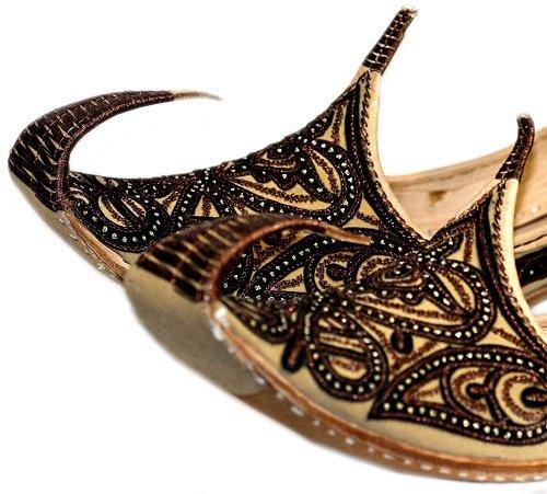 Indische Schnabelschuhe - Khussa Schuhe in Braun-Schwarz Oriental-Style | Oriental-Style