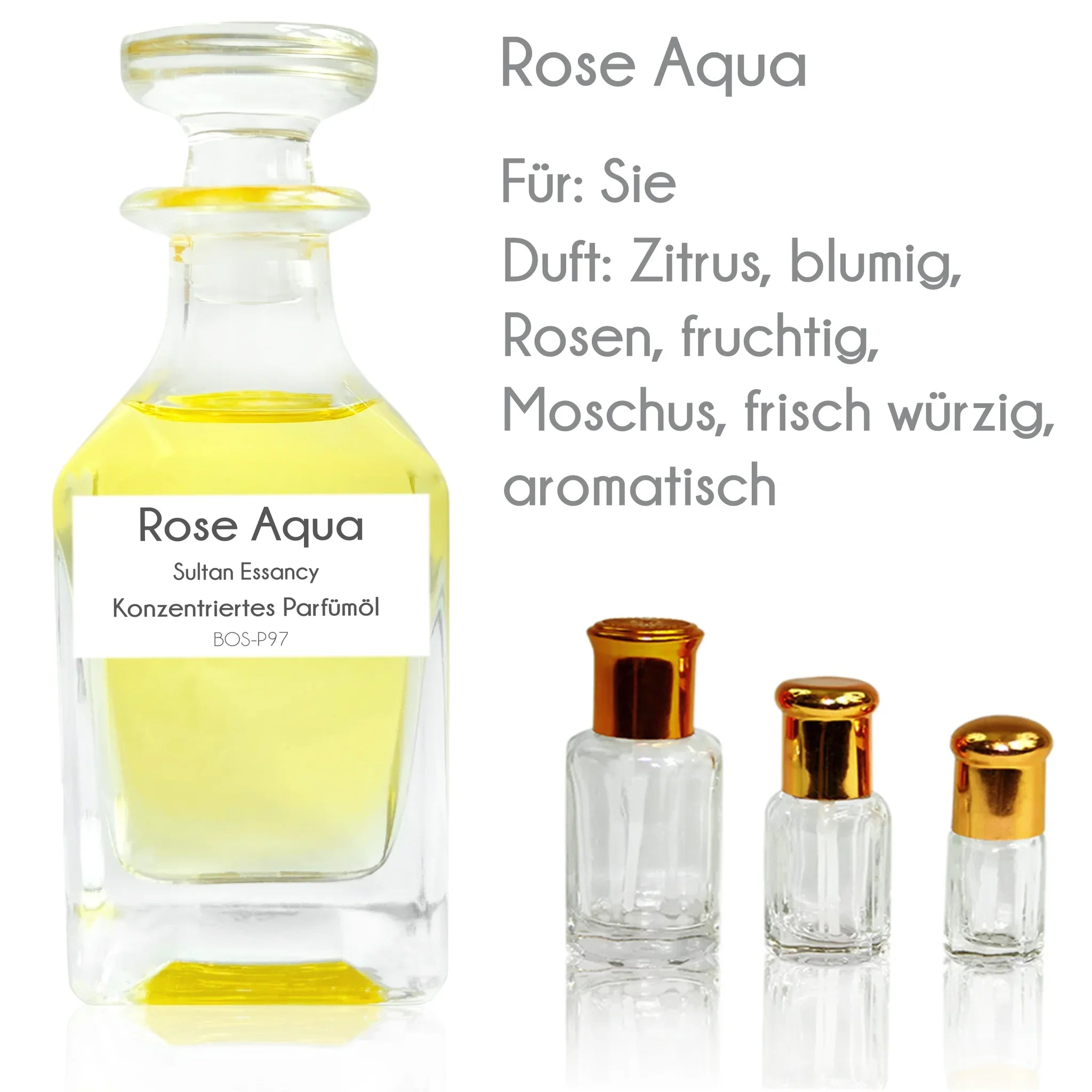 Konzentriertes Parfümöl Rose Aqua Parfüm ohne Alkohol Sultan Essancy | Oriental-Style