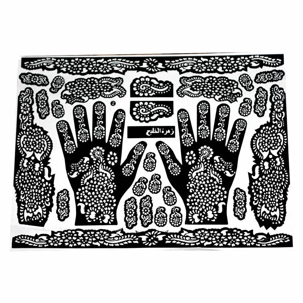Selbstklebende Hennaschablonen Für Tattoos Maxiset (38cm x 27cm) Oriental-Style | Oriental-Style