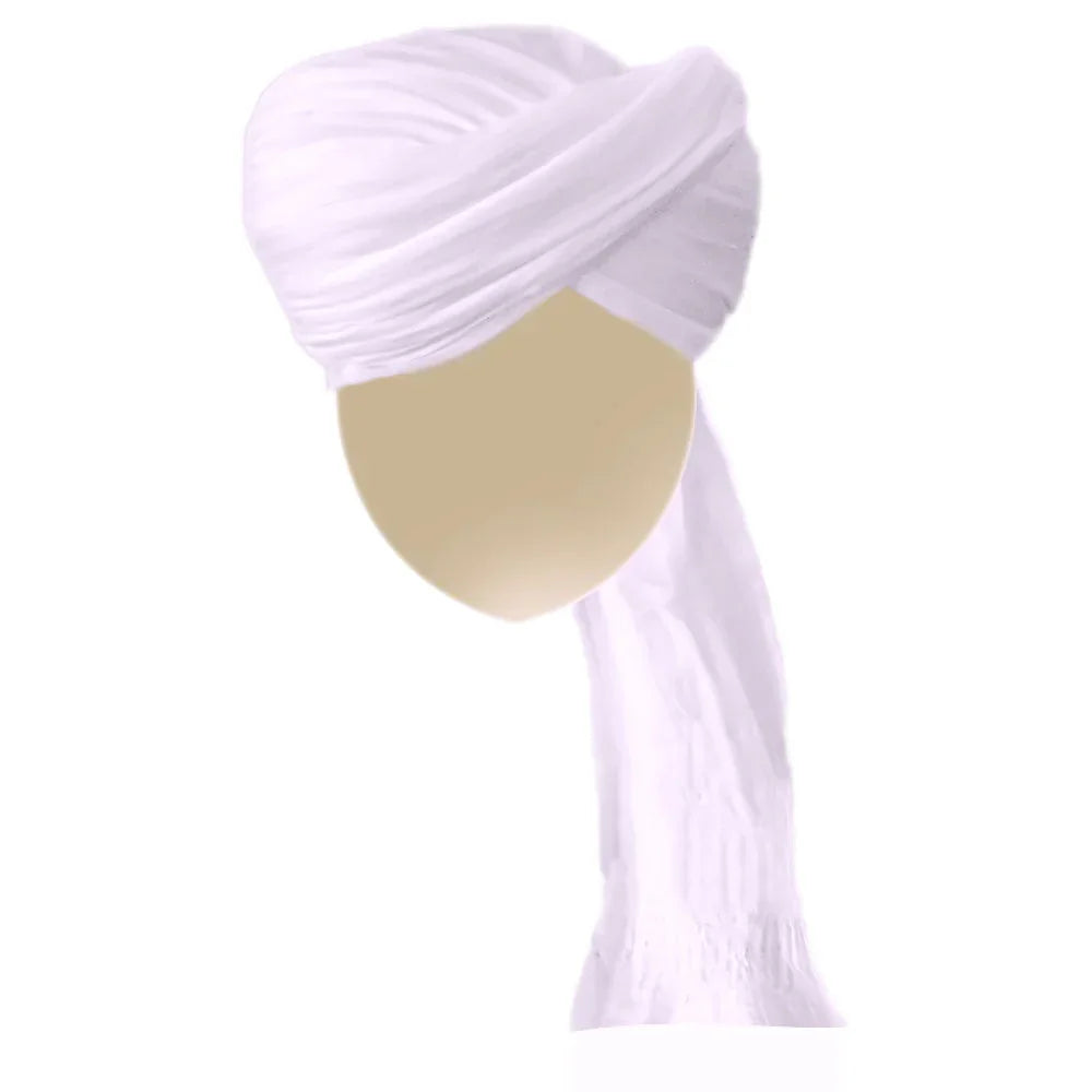 Turban-Tuch Imama in Weiss-Flieder zum Binden aus reiner Baumwolle Oriental-Style | Oriental-Style