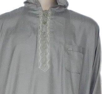 Marokkanischer Kaftan Djellaba mit Hose in Hellgrau Oriental-Style | Oriental-Style