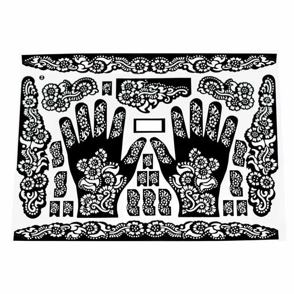 Selbstklebende Hennaschablonen Für Tattoos Maxiset (38cm x 27cm) Oriental-Style | Oriental-Style