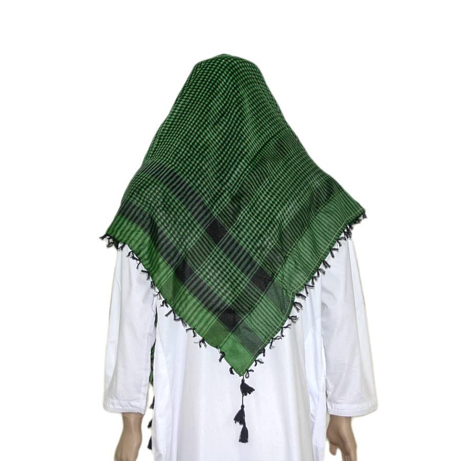 Großes Tuch - Shemagh in Grün-Schwarz 120x115cm Oriental-Style | Oriental-Style