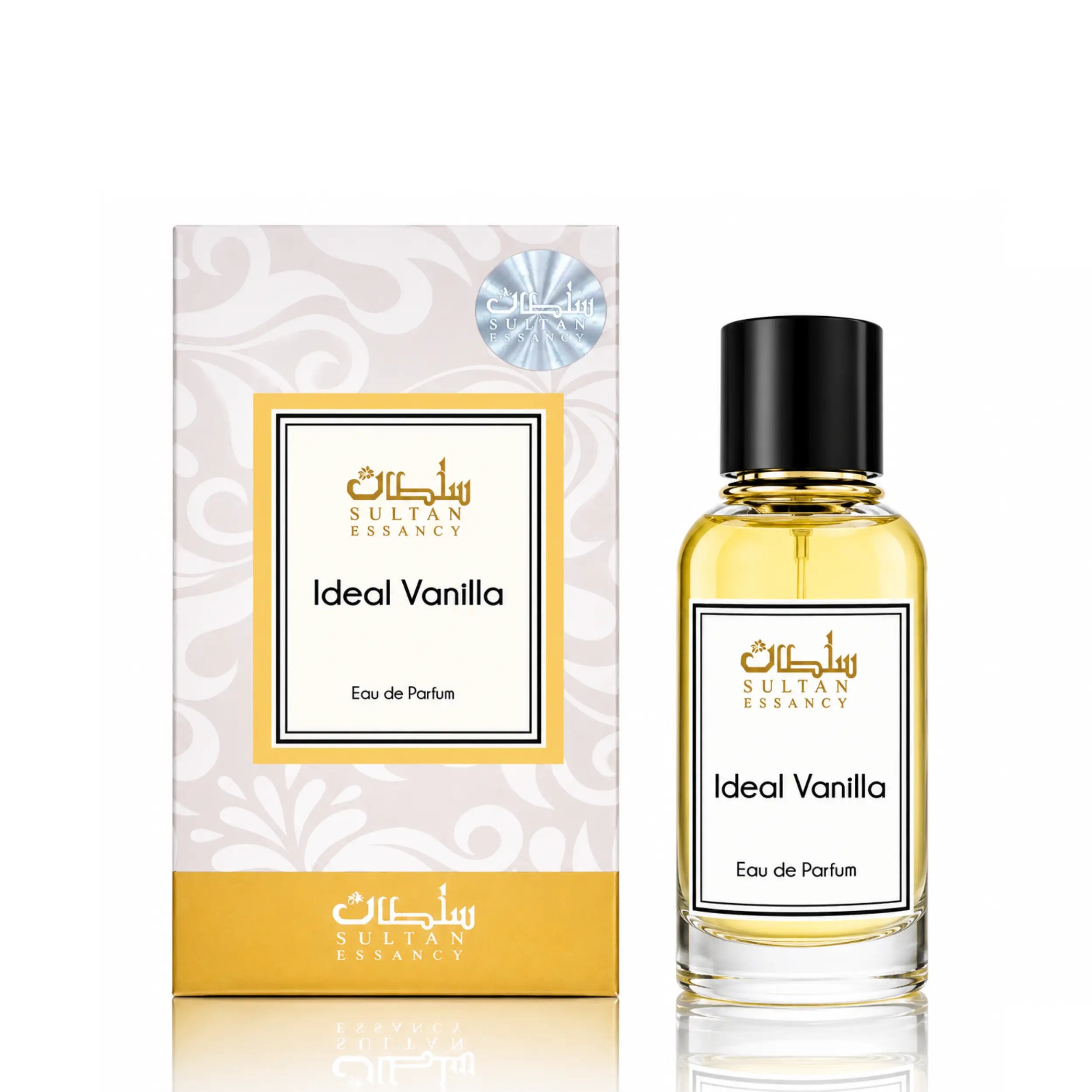 Sultan Essancy Ideal Vanilla Eau de Parfum mit Box und Flakon, würziger Gourmand-Vanilleduft mit Ingwer, Kardamom und Benzoe bei Oriental-Style