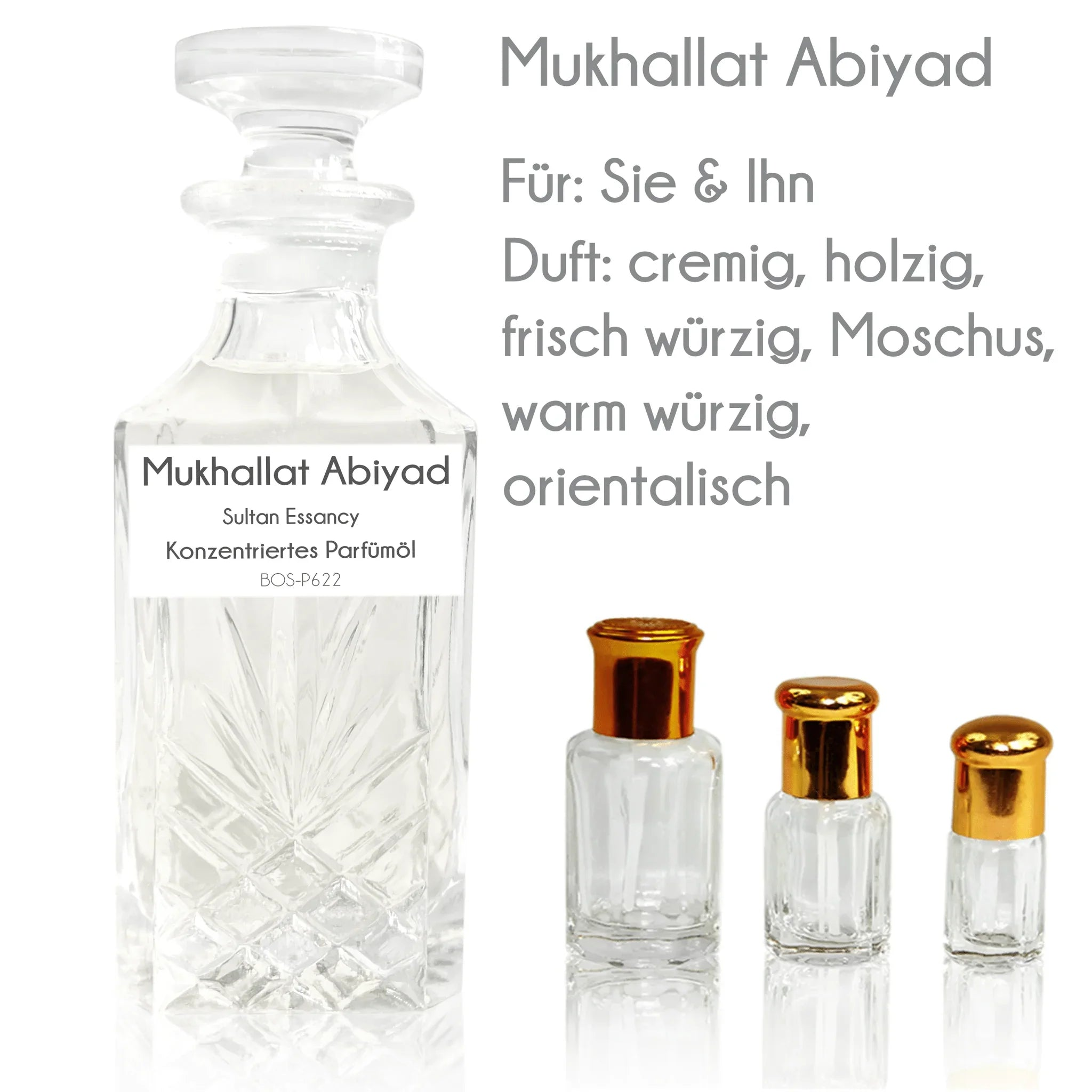 Konzentriertes Parfümöl Mukhallat Abiyad Parfüm ohne Alkohol Sultan Essancy | Oriental-Style