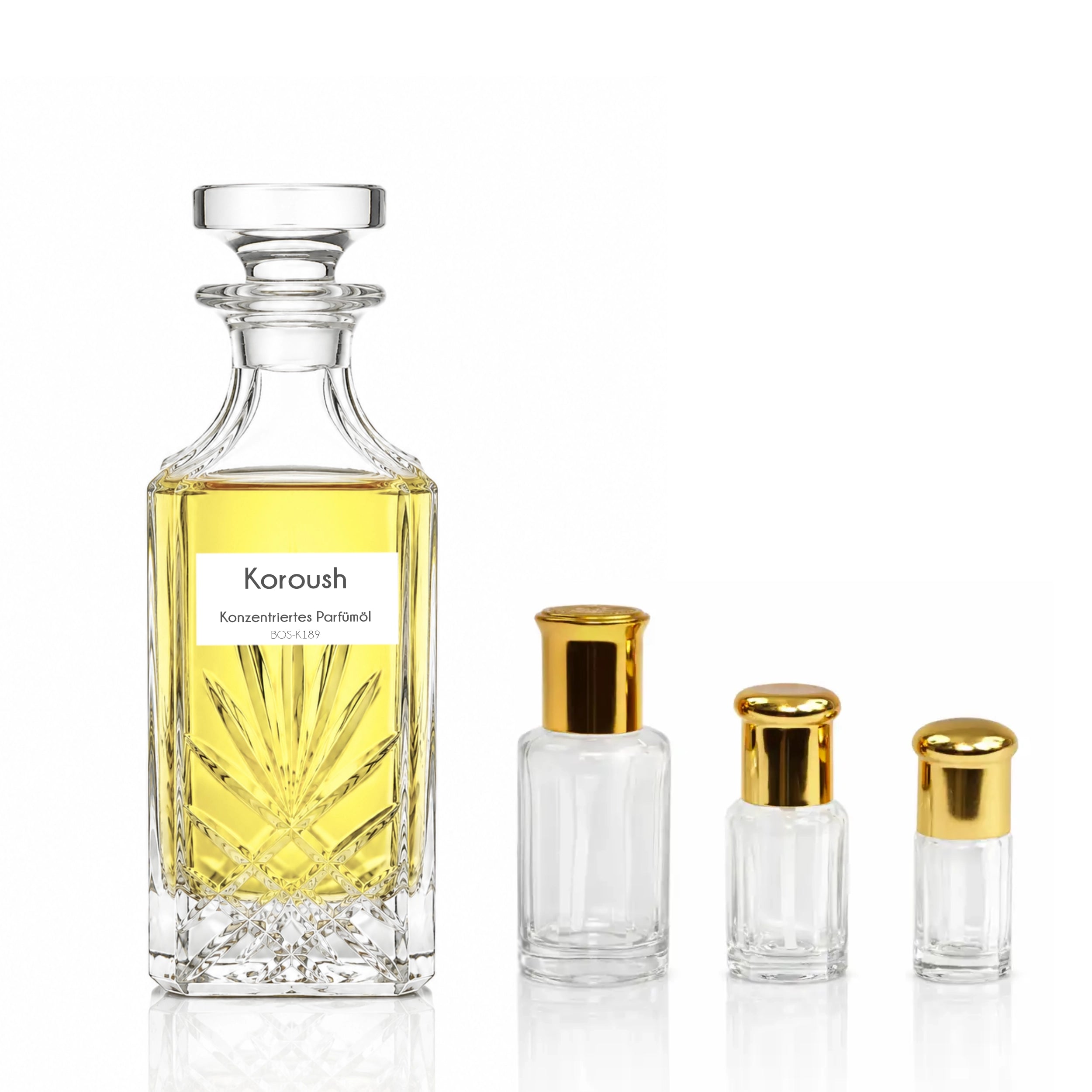 Koroush von Sultan Essancy konzentriertes Parfümöl mit Flakon und Applikatoren, mineralischer Unisex-Duft mit Safran, Mandarine, Wildleder und holzigen Noten