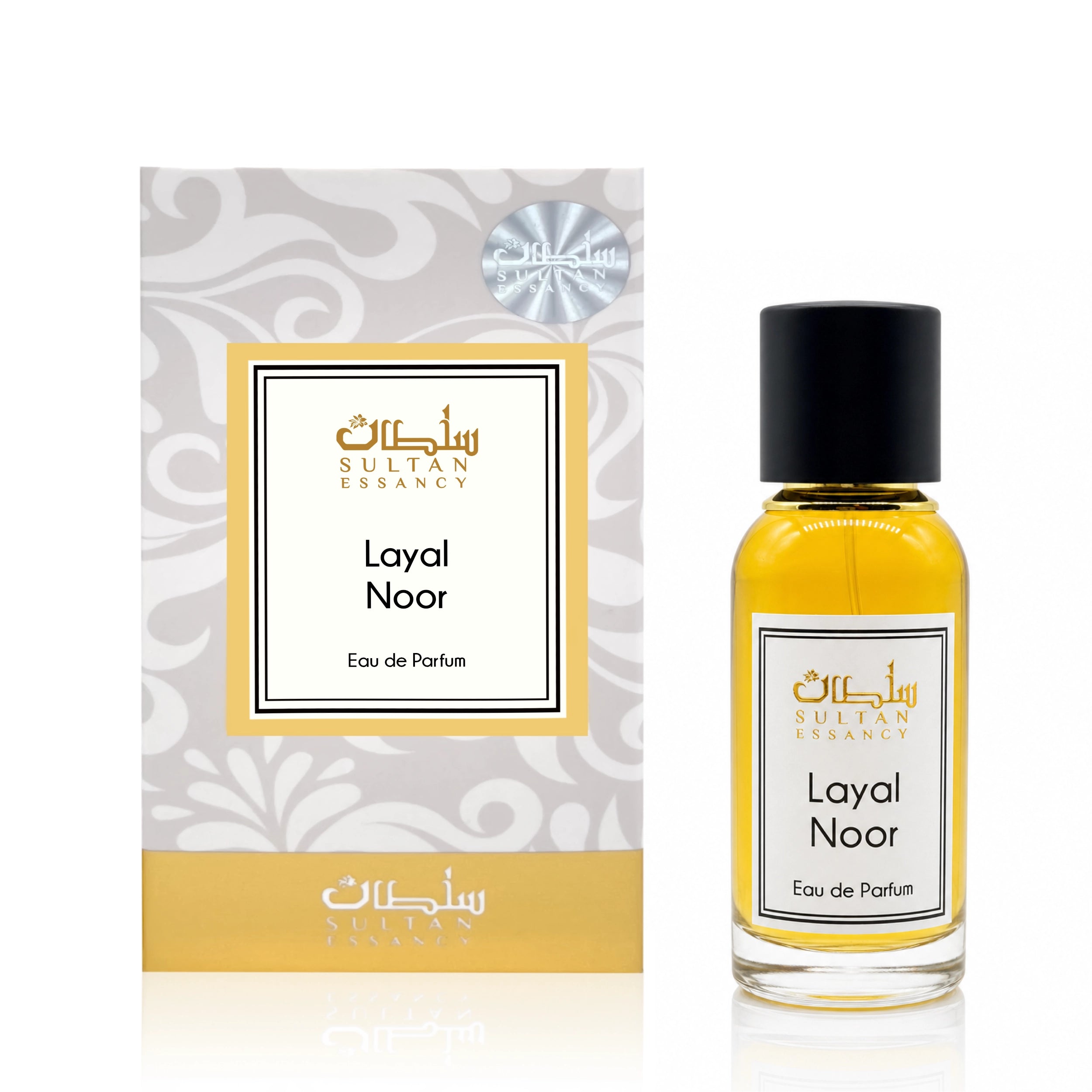 Layal Noor Sultan Essancy Eau de Parfum mit Flakon und Verpackung
