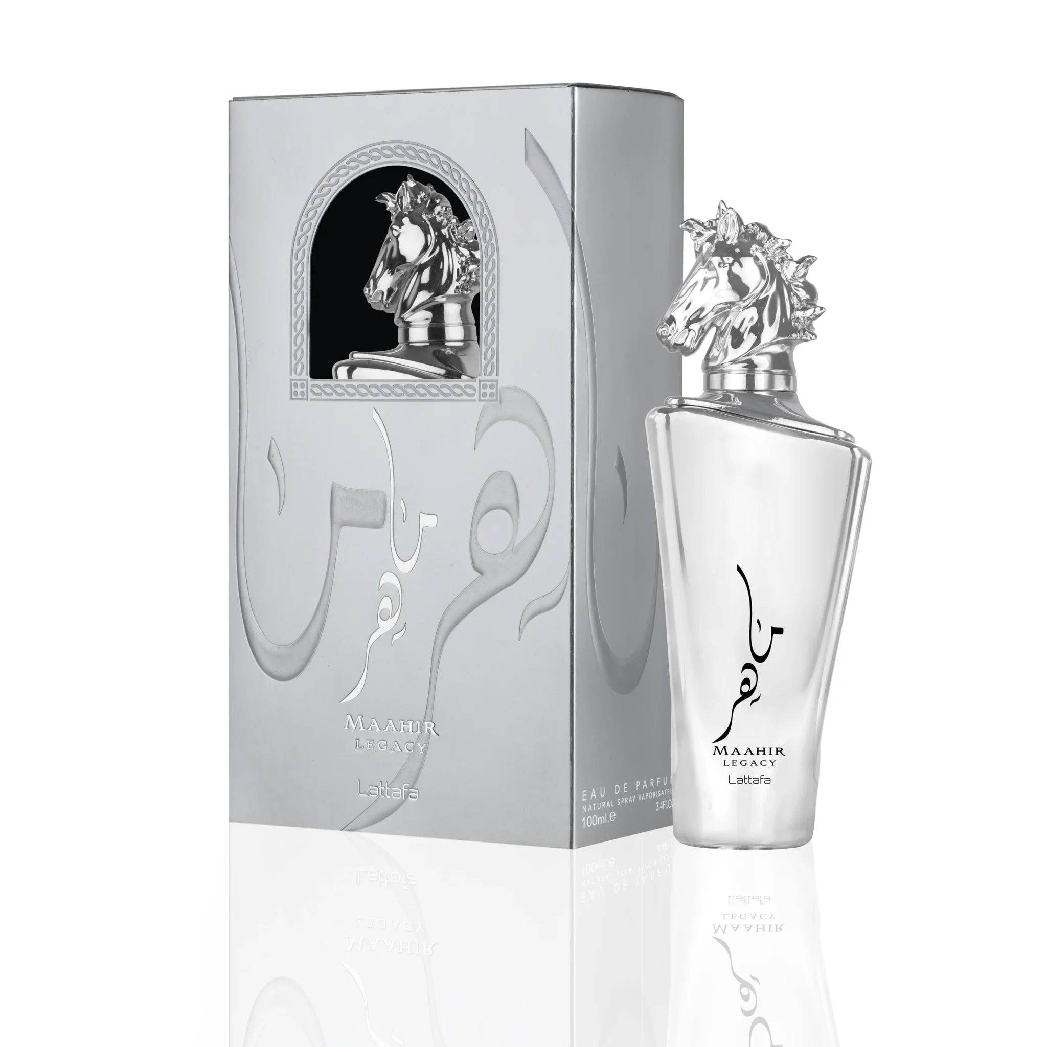 Maahir Legacy Lattafa Eau de Parfum Flakon und Verpackung 100ml