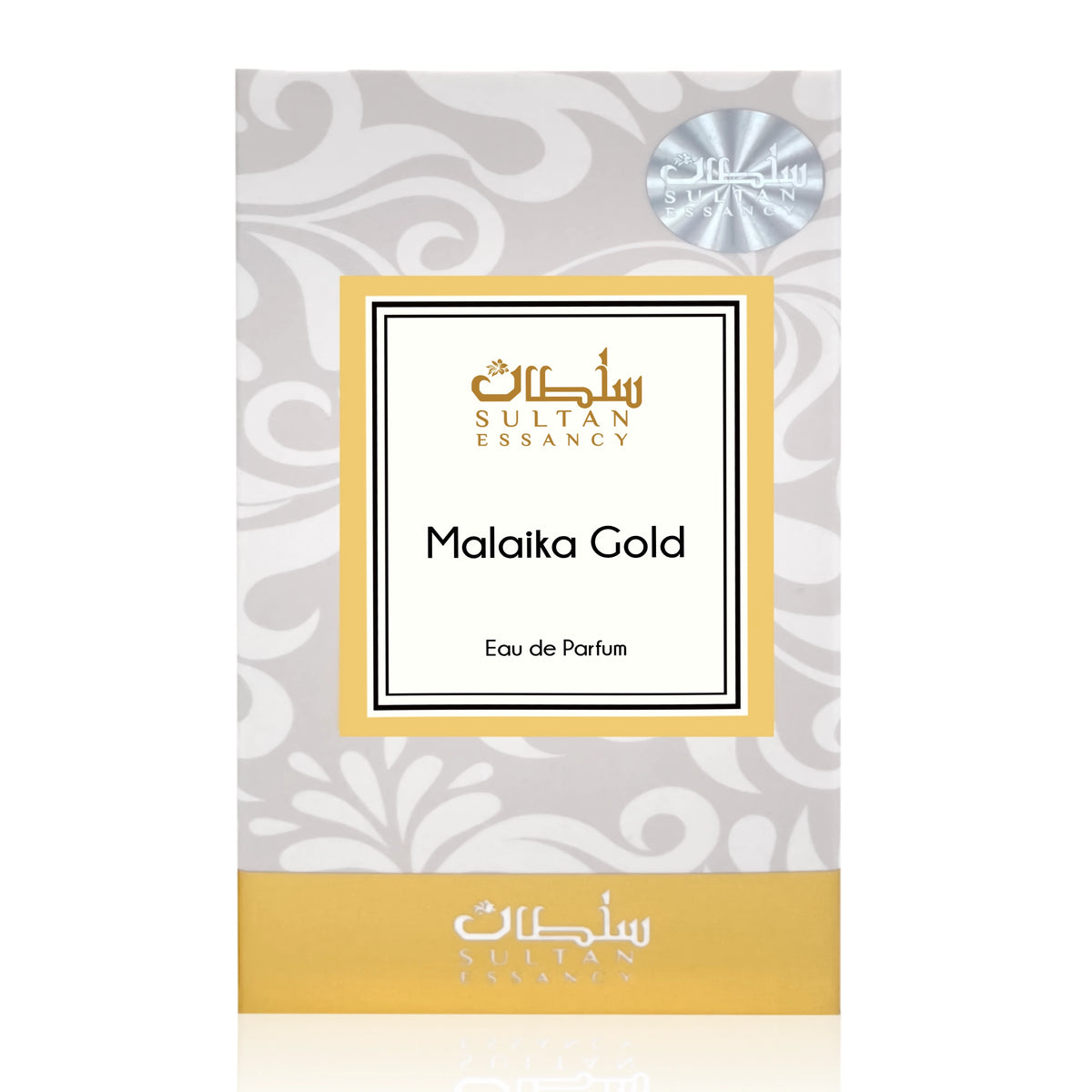 Malaika Gold Sultan Essancy Eau de Parfum Verpackung auf weißem Hintergrund