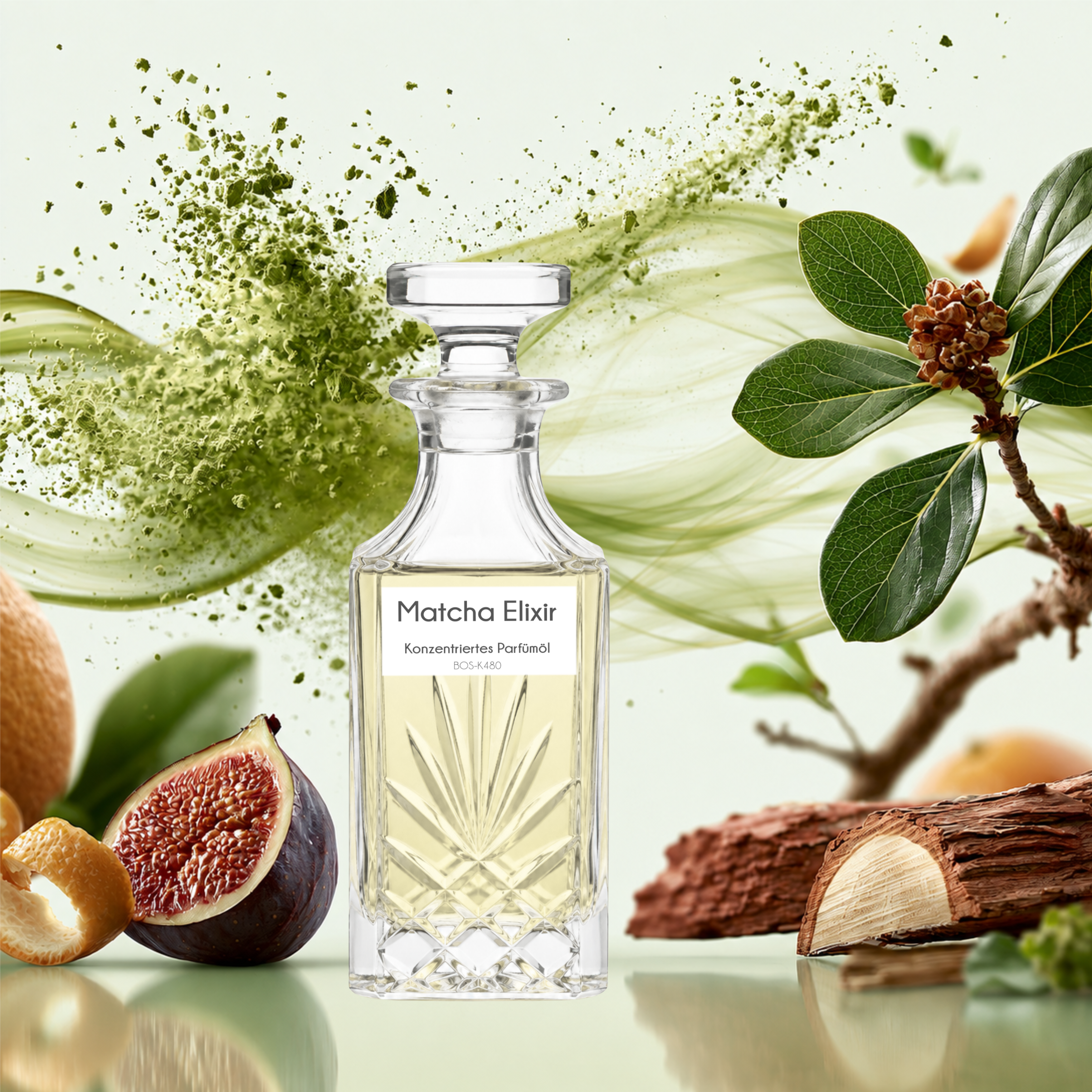 Matcha Elixir Parfümöl von Sultan Essancy mit Matcha, violetter Feige, Bitterorange, grünen Blättern und Zedernholz