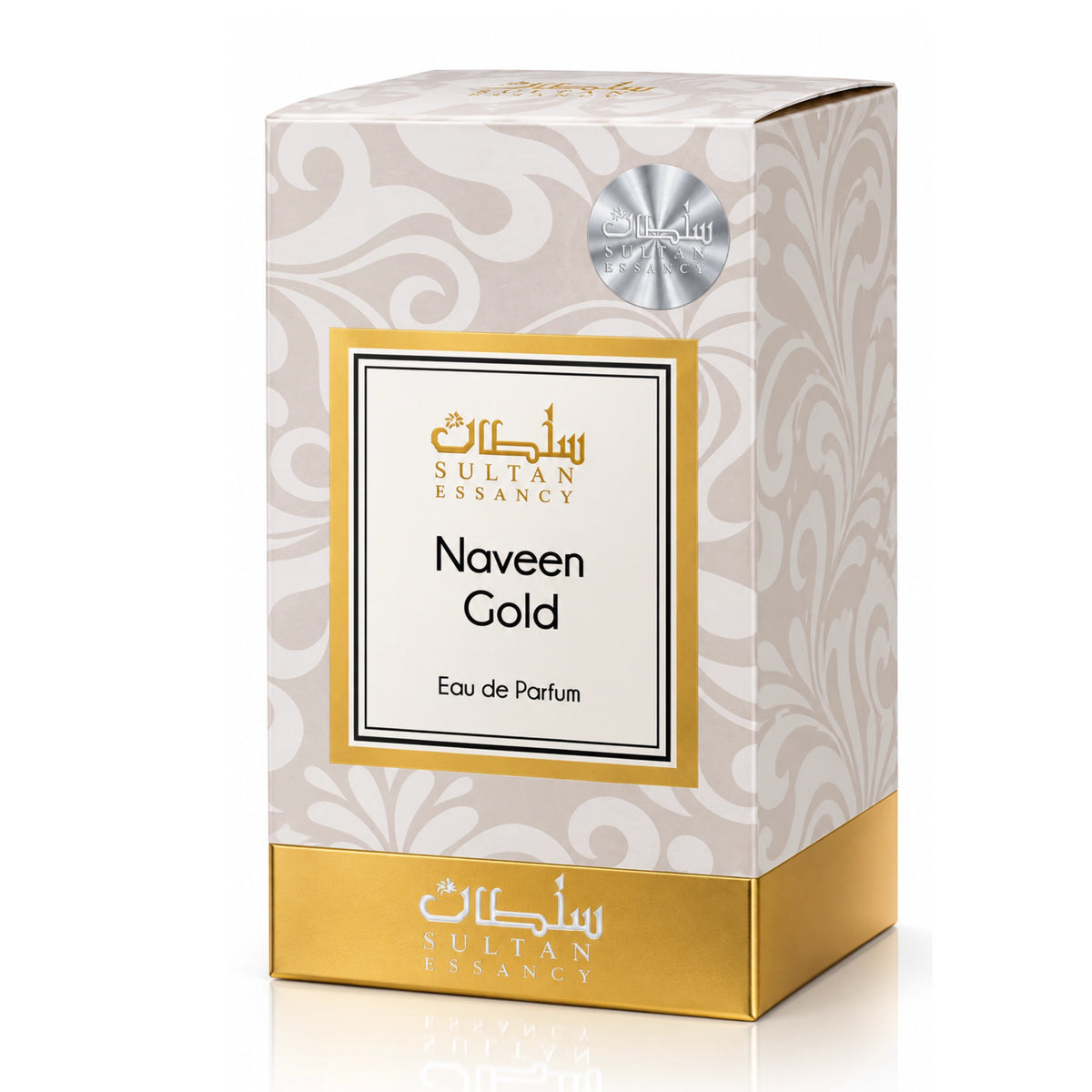 Naveen Gold Sultan Essancy Eau de Parfum Verpackung – holzig-aromatischer Unisex-Duft mit Grapefruit, Patchouli und würzigen Noten