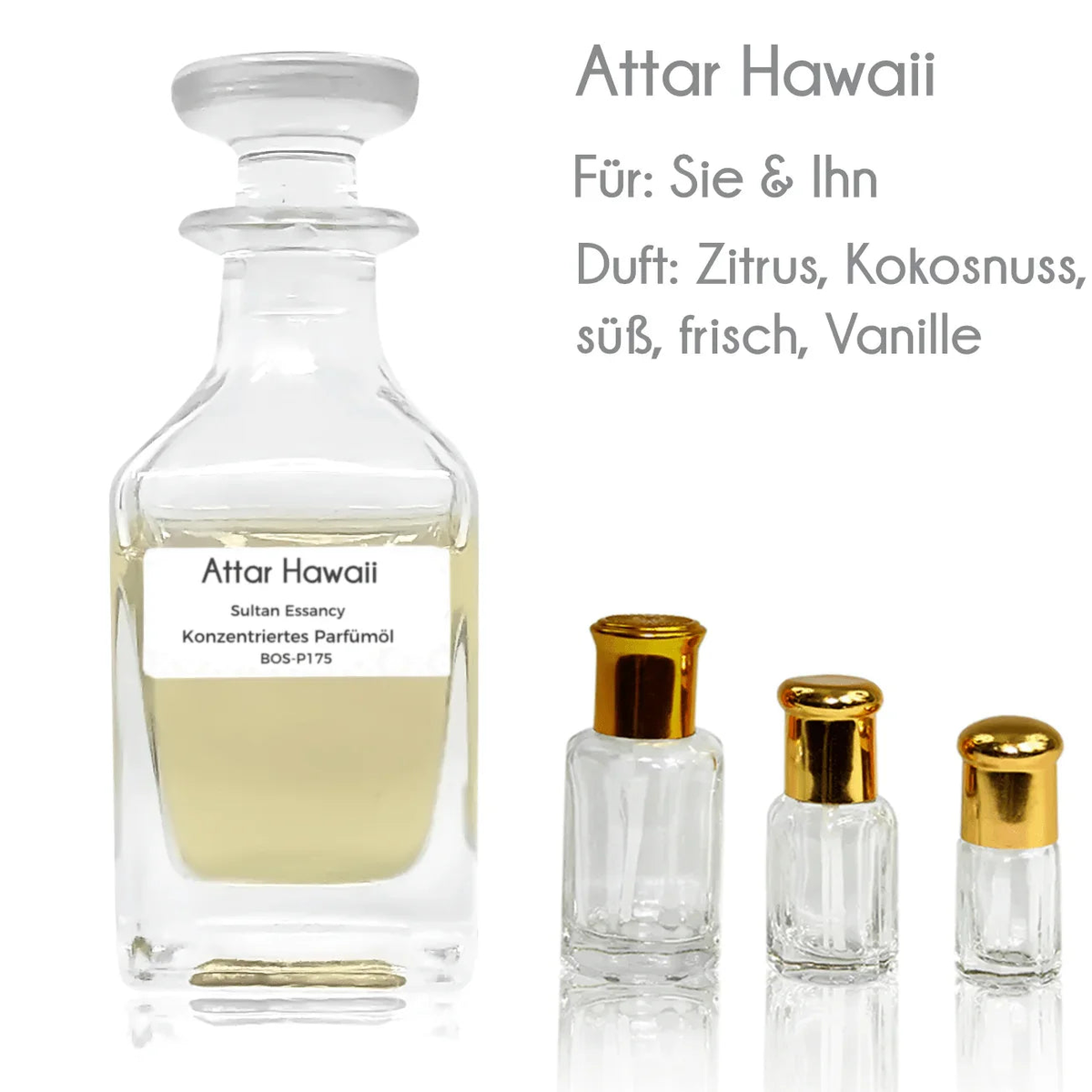 Parfümöl Attar Hawaii - Attar Parfüm ohne Alkohol Sultan Essancy | Oriental-Style