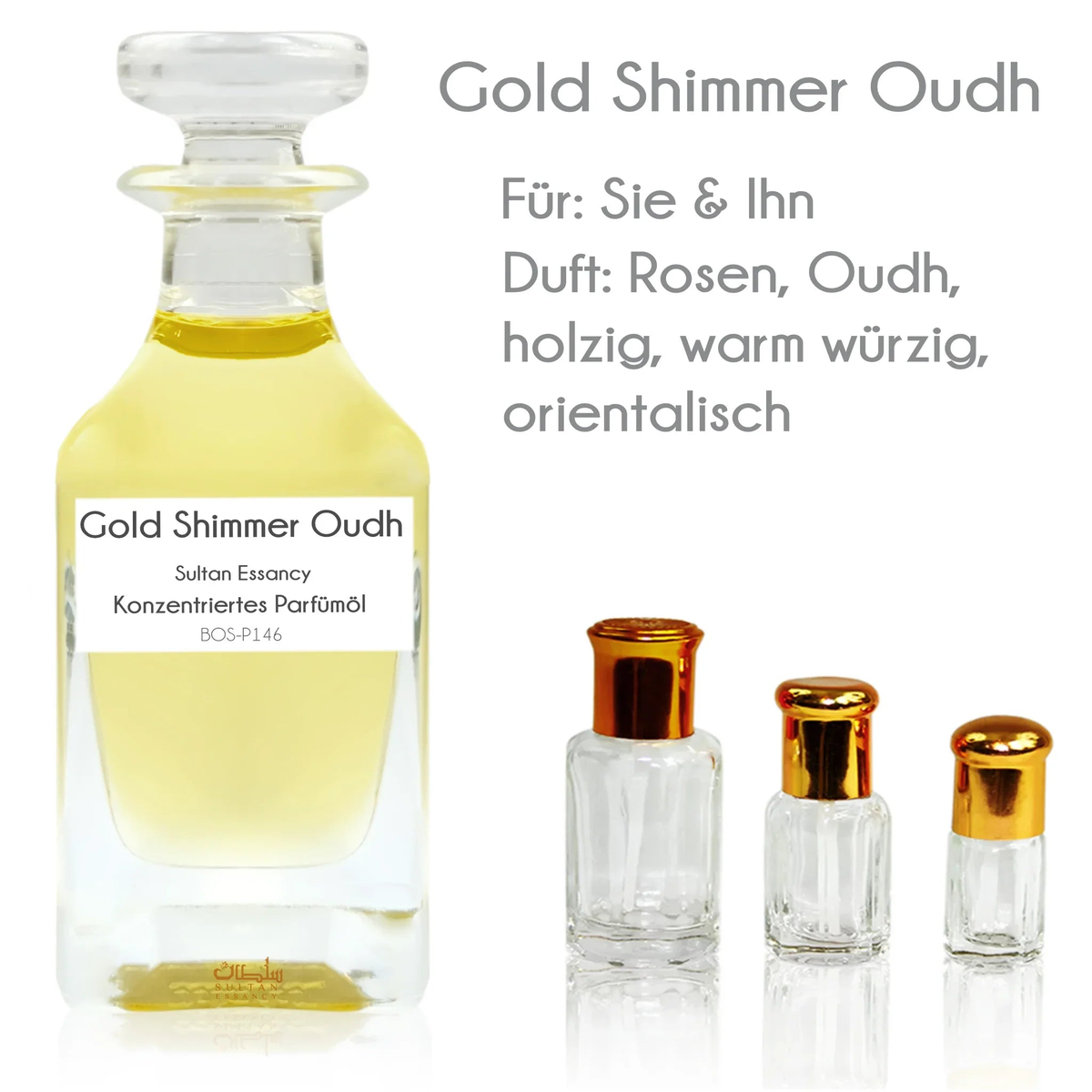 Parfümöl Gold Shimmer Oudh - Parfüm ohne Alkohol Sultan Essancy | Oriental-Style