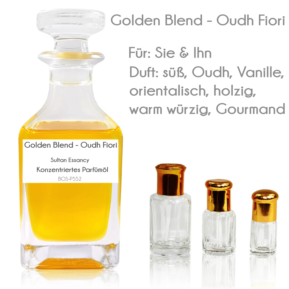 Parfümöl Golden Blend - Oudh Fiori - Parfüm ohne Alkohol Sultan Essancy | Oriental-Style