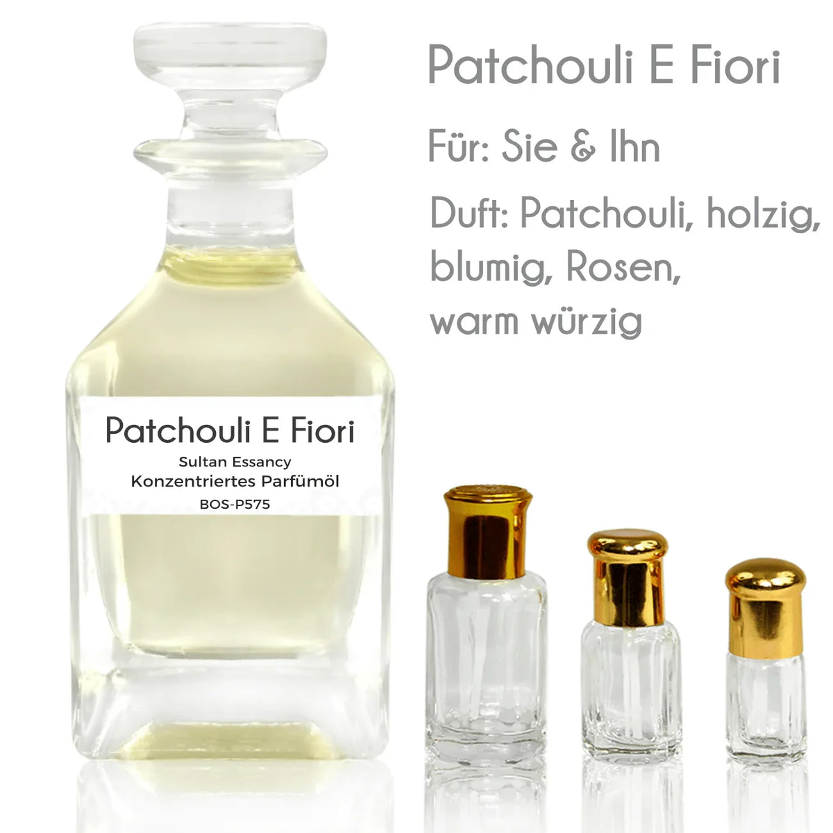 Parfümöl Patchouli E Fiori - Attar Parfüm ohne Alkohol Sultan Essancy | Oriental-Style