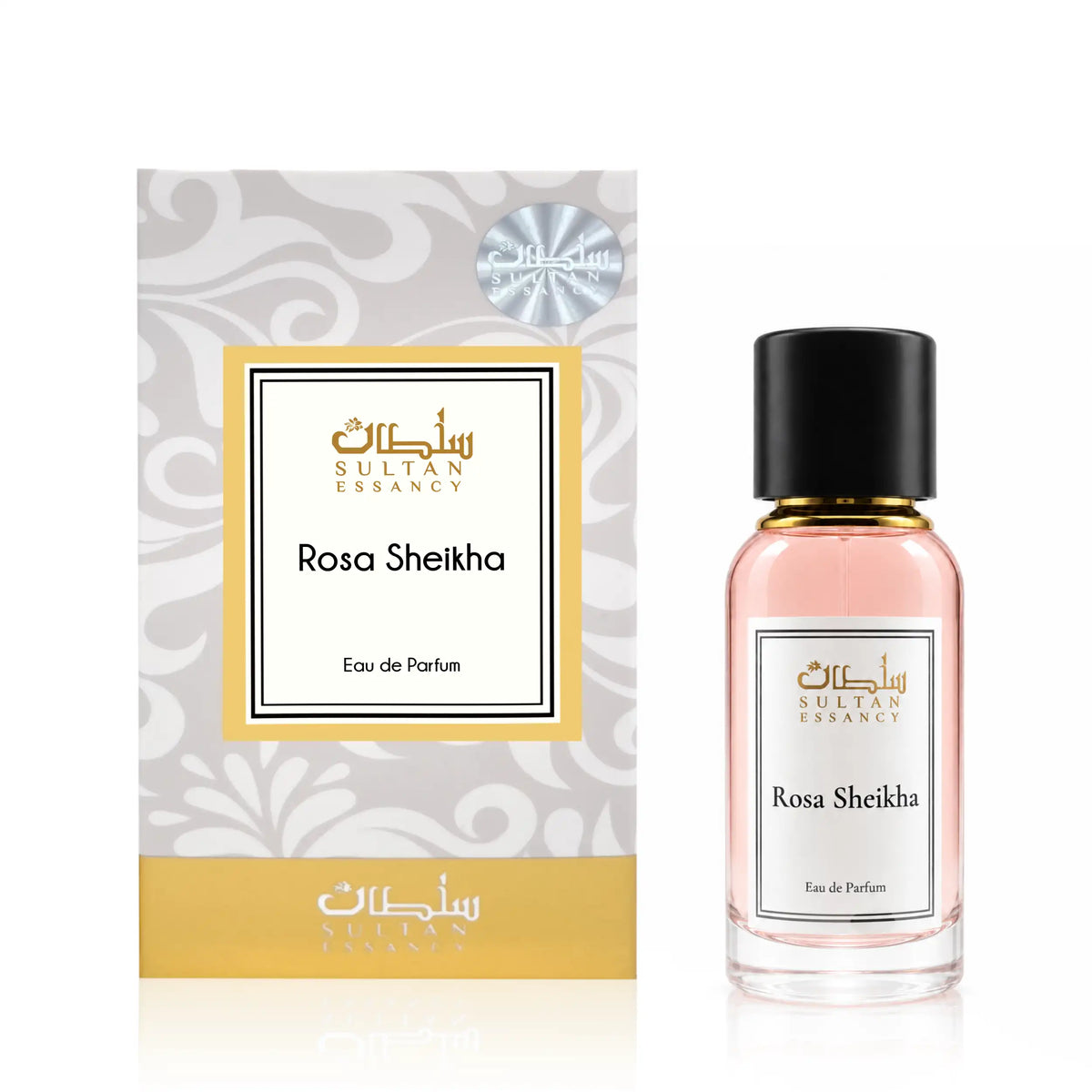 Rosa Sheikha Sultan Essancy Eau de Parfum mit Verpackung und Flakon