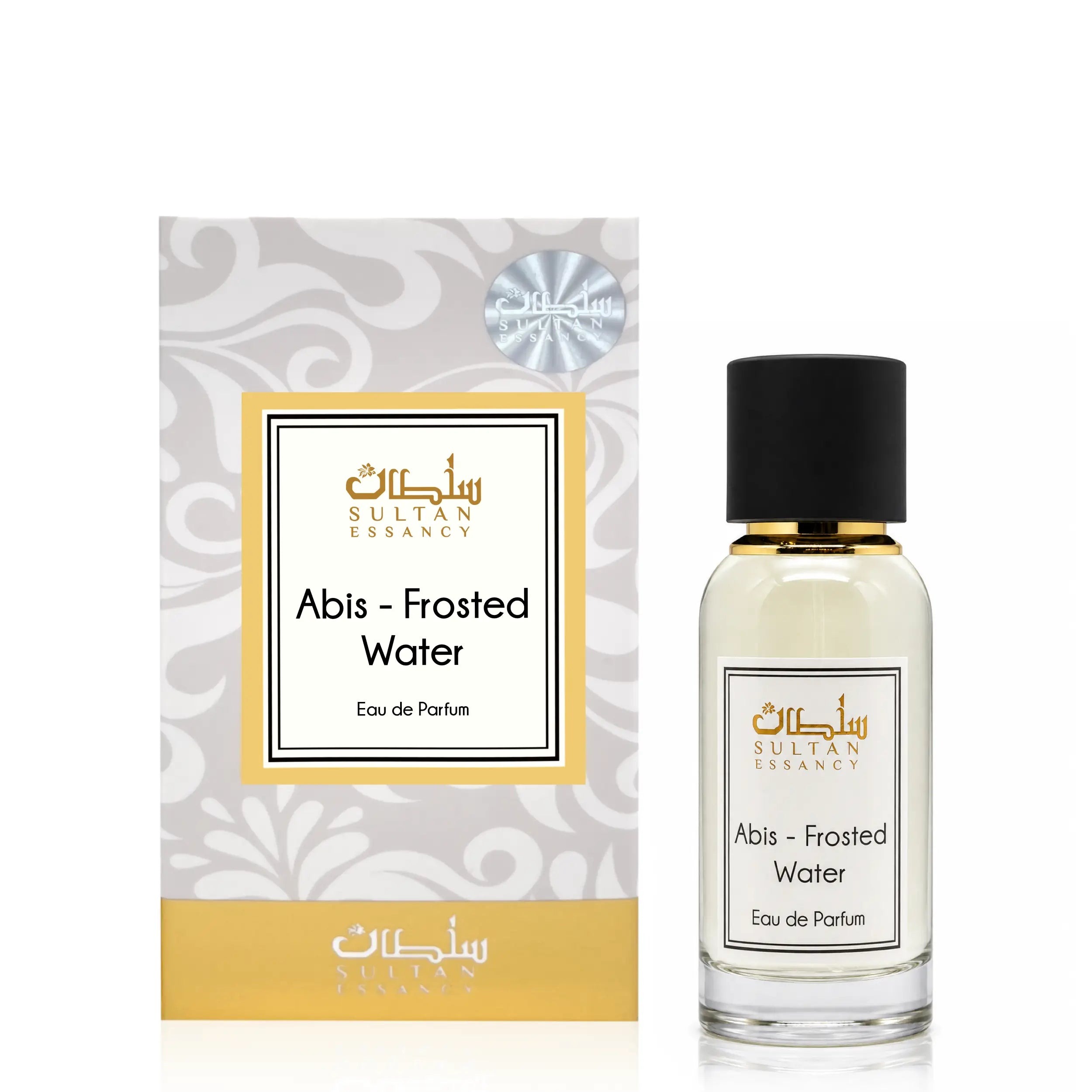 Sultan Essancy Abis Frosted Water Eau de Parfum für Männer mit Box und Flakon, zitrisch-kühler Duftzwilling mit Zedrat, Wacholder, Timur, Mineralnoten und Holz bei Oriental-Style
