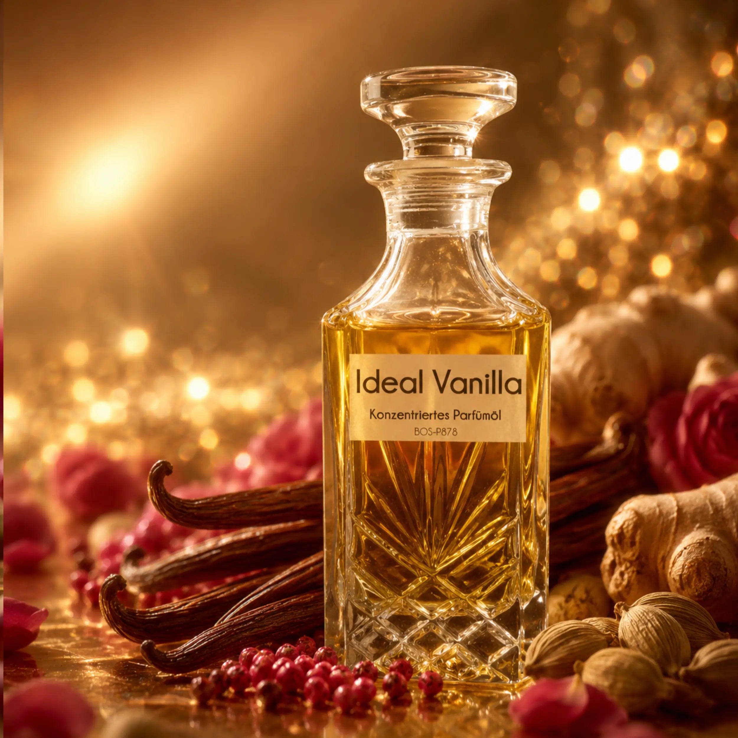 Sultan Essancy Ideal Vanilla konzentriertes Parfümöl als Vanilla Dupe und Duftzwilling mit warmer Vanille, Kardamom, Ingwer, rosa Pfeffer und Rose