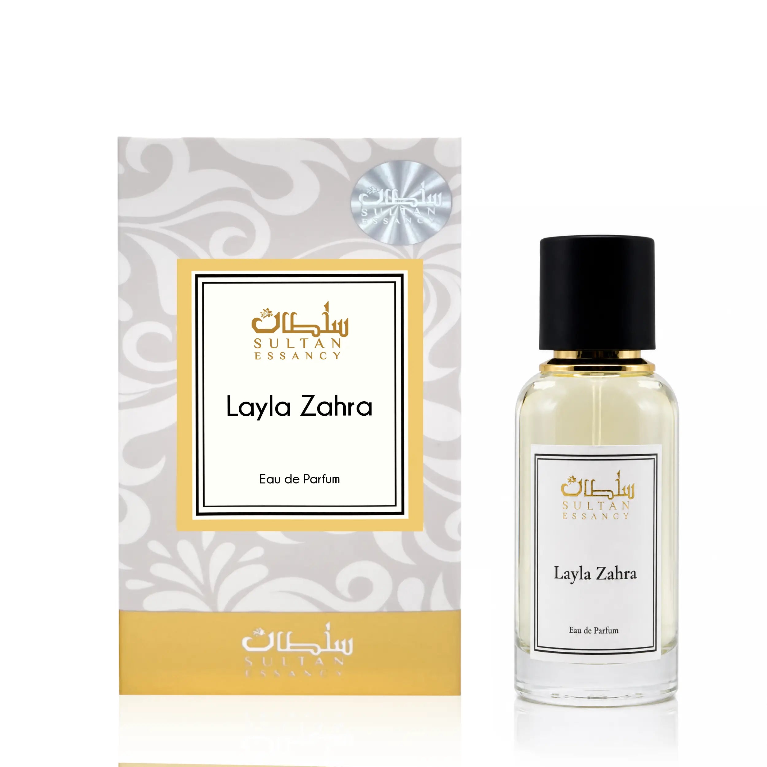 Sultan Essancy Layla Zahra Eau de Parfum für Frauen mit Box und Flakon, moderner Chypre-Duftzwilling mit Miracle Berry, Bergamotte, Ingwerlilie, Patchouli und warmer Holztiefe bei Oriental-Style