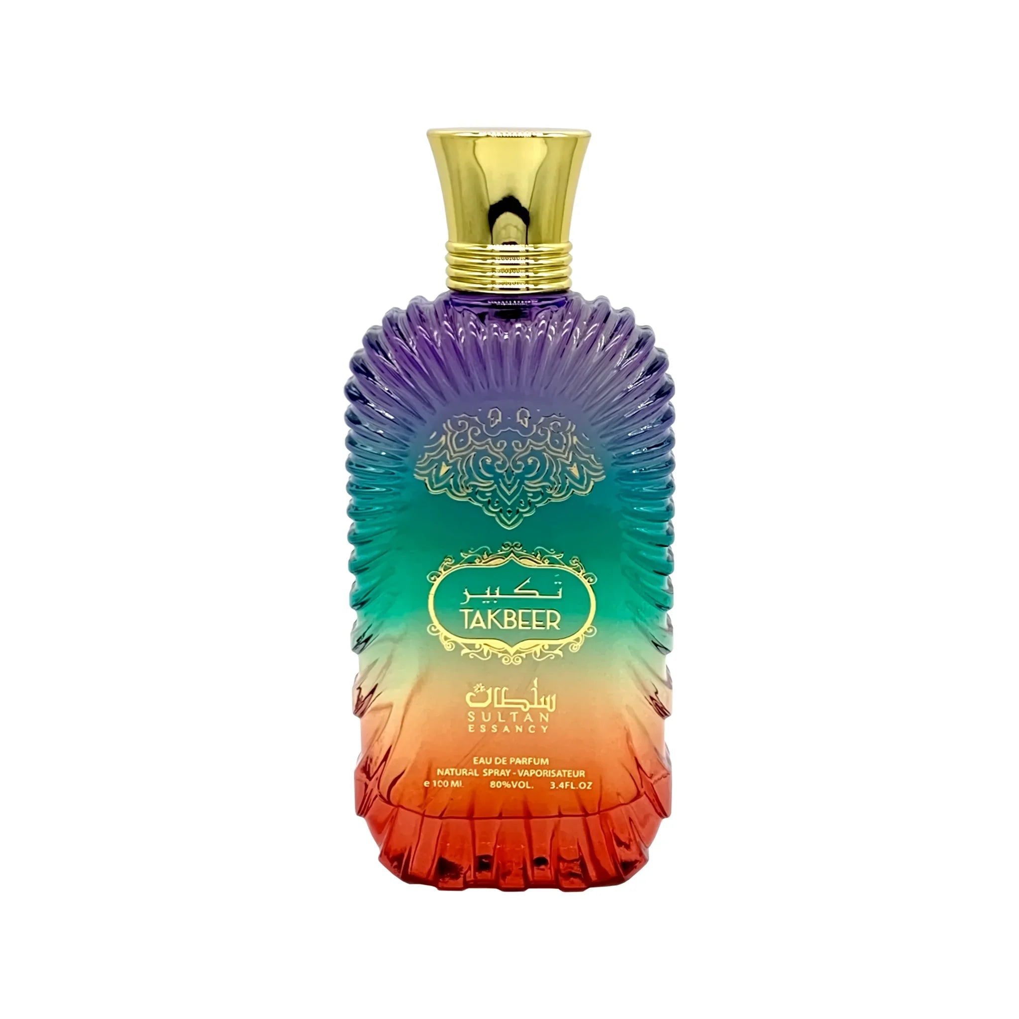 Takbeer Damen Eau de Parfum von Sultan Essancy im dekorativen Glasflakon mit orientalischem Design und intensivem Farbverlauf