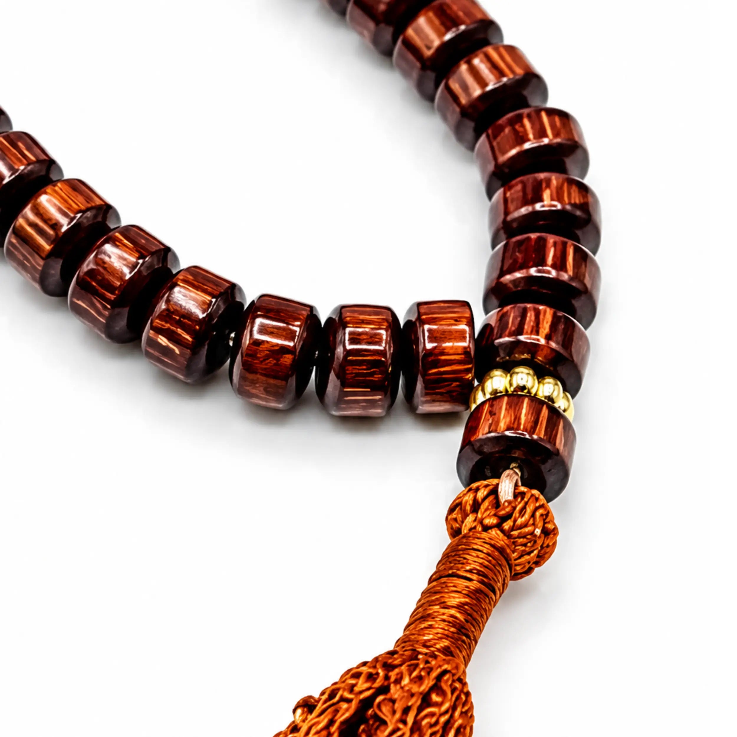 Misbaha Tasbih Prayer Beads - Wooden Brown-Red