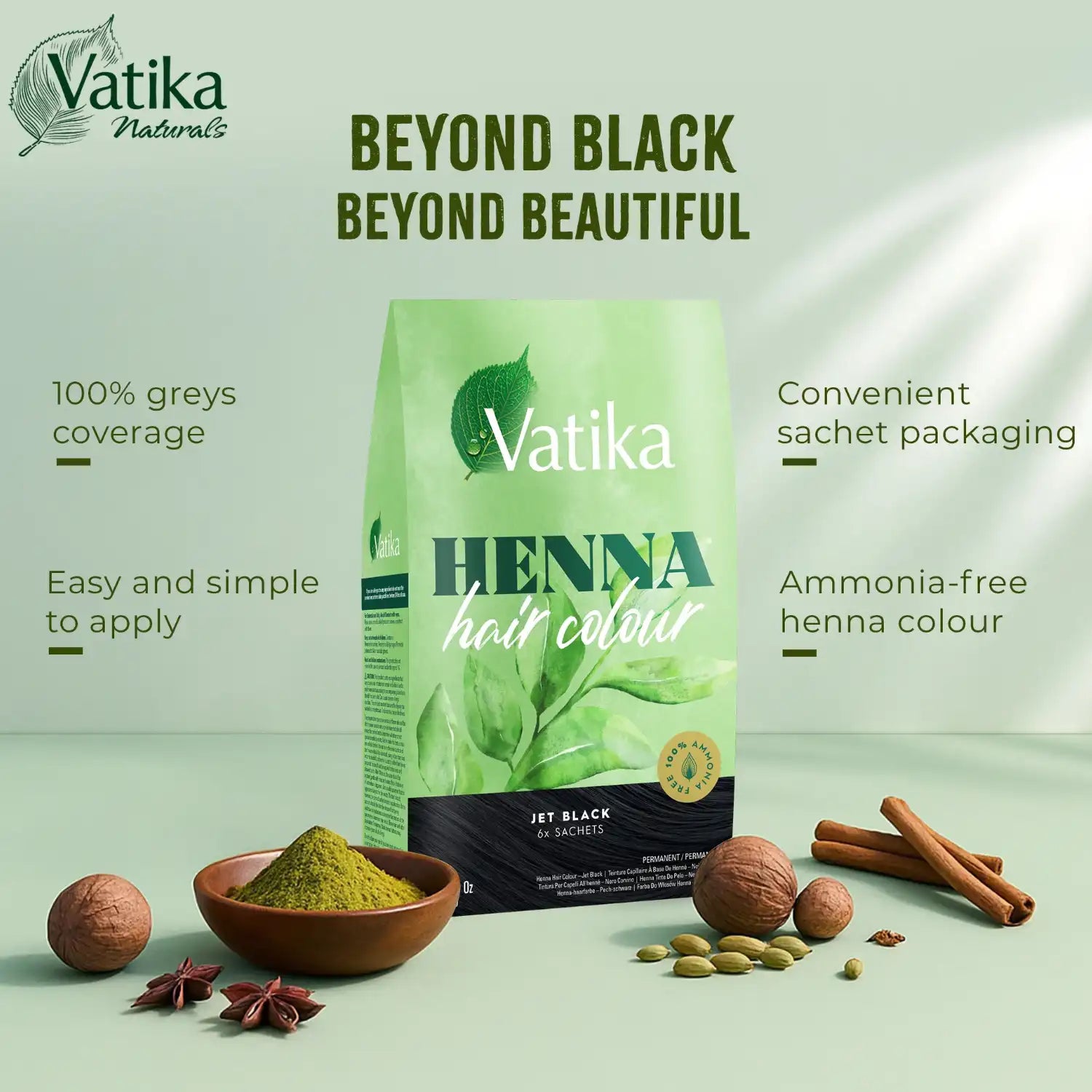 Vatika Henna Haarfarbe Jet Black Schwarz 60g Vatika | Oriental-Style