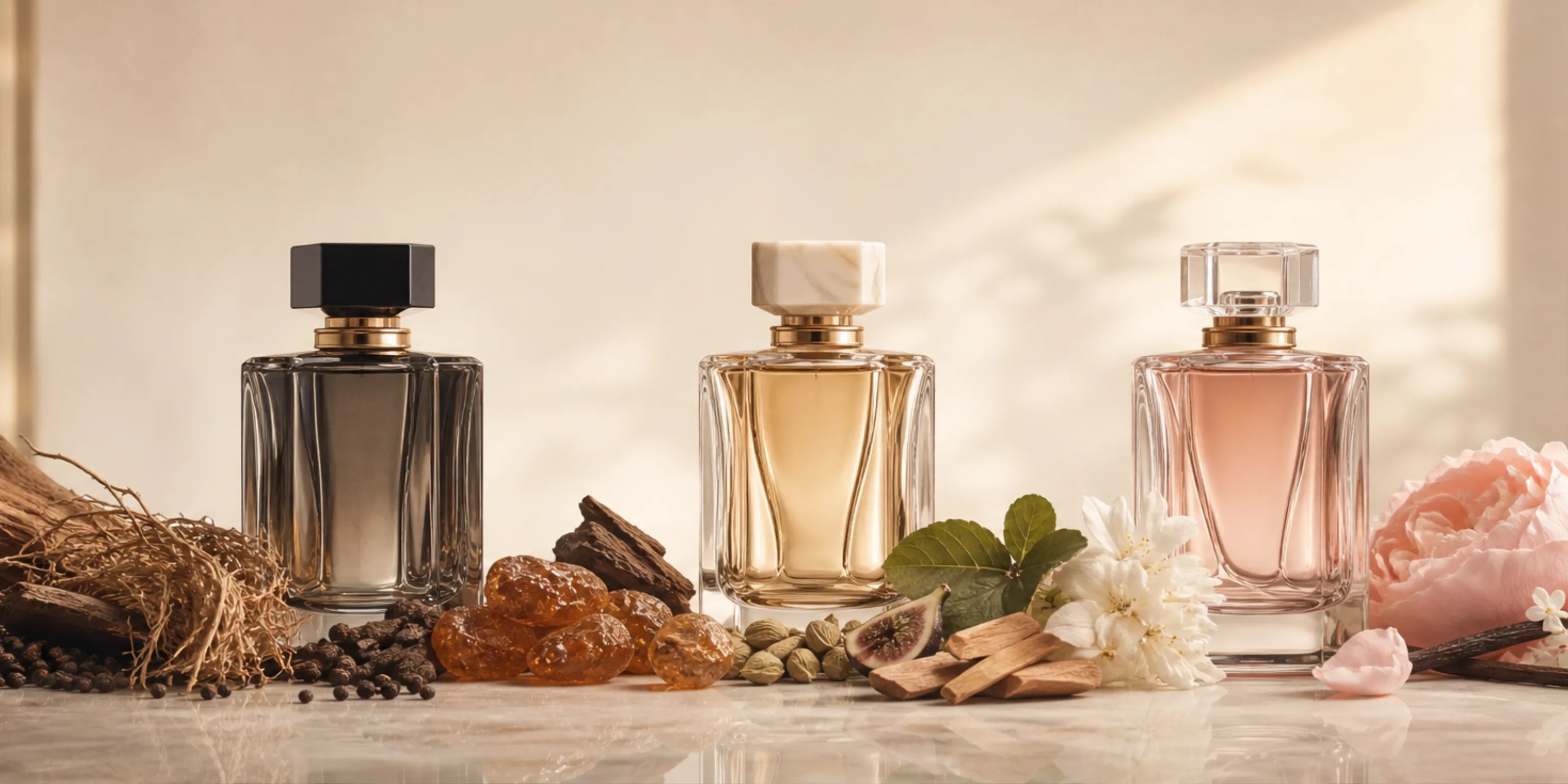 Parfüm nach Geschlecht – elegante Parfümflakons für Damen, Herren und Unisex mit Blüten, Hölzern, Gewürzen, Amber und Vanille